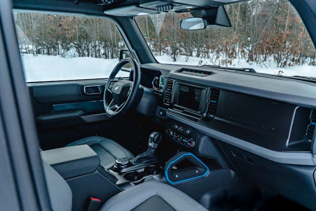 Ford Bronco Black Diamond 2-Door interior from passenger door front area