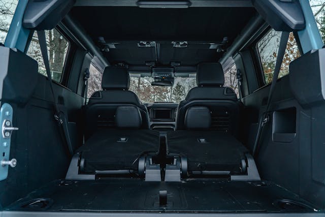Ford Bronco Black Diamond 2-Door interior rear seats down from trunk