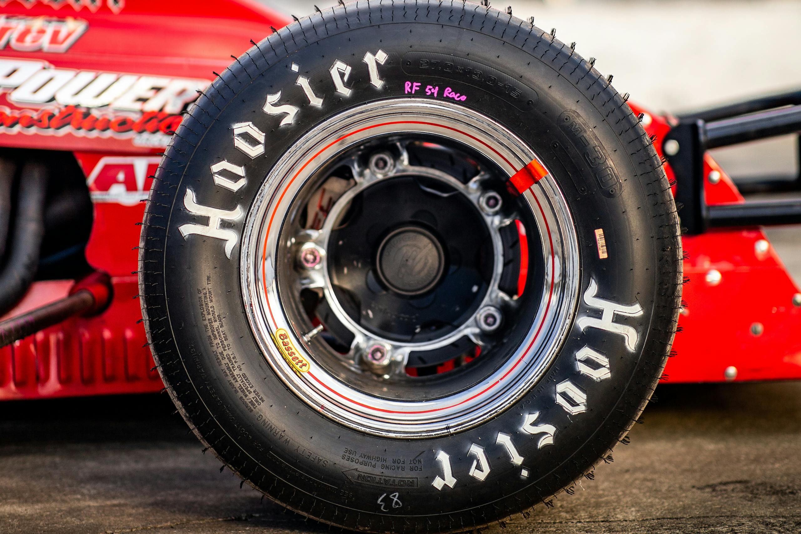 Grassroots racing wheel tire closeup