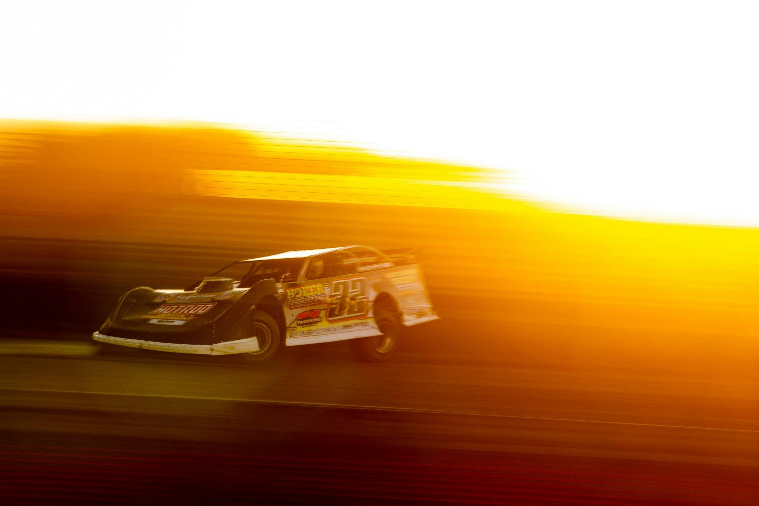 Grassroots racing action sun glow
