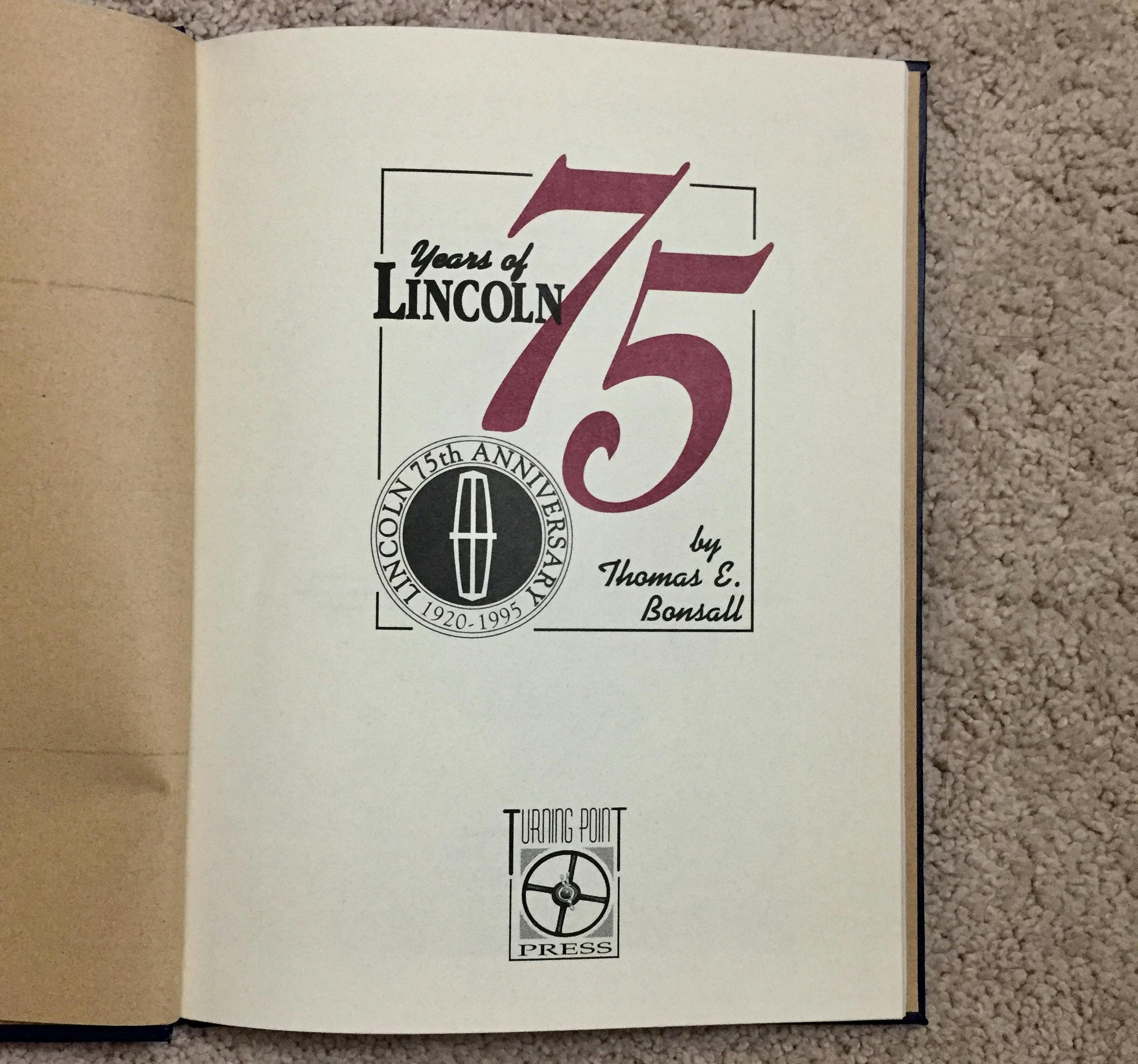 75th Anniversary Lincoln book