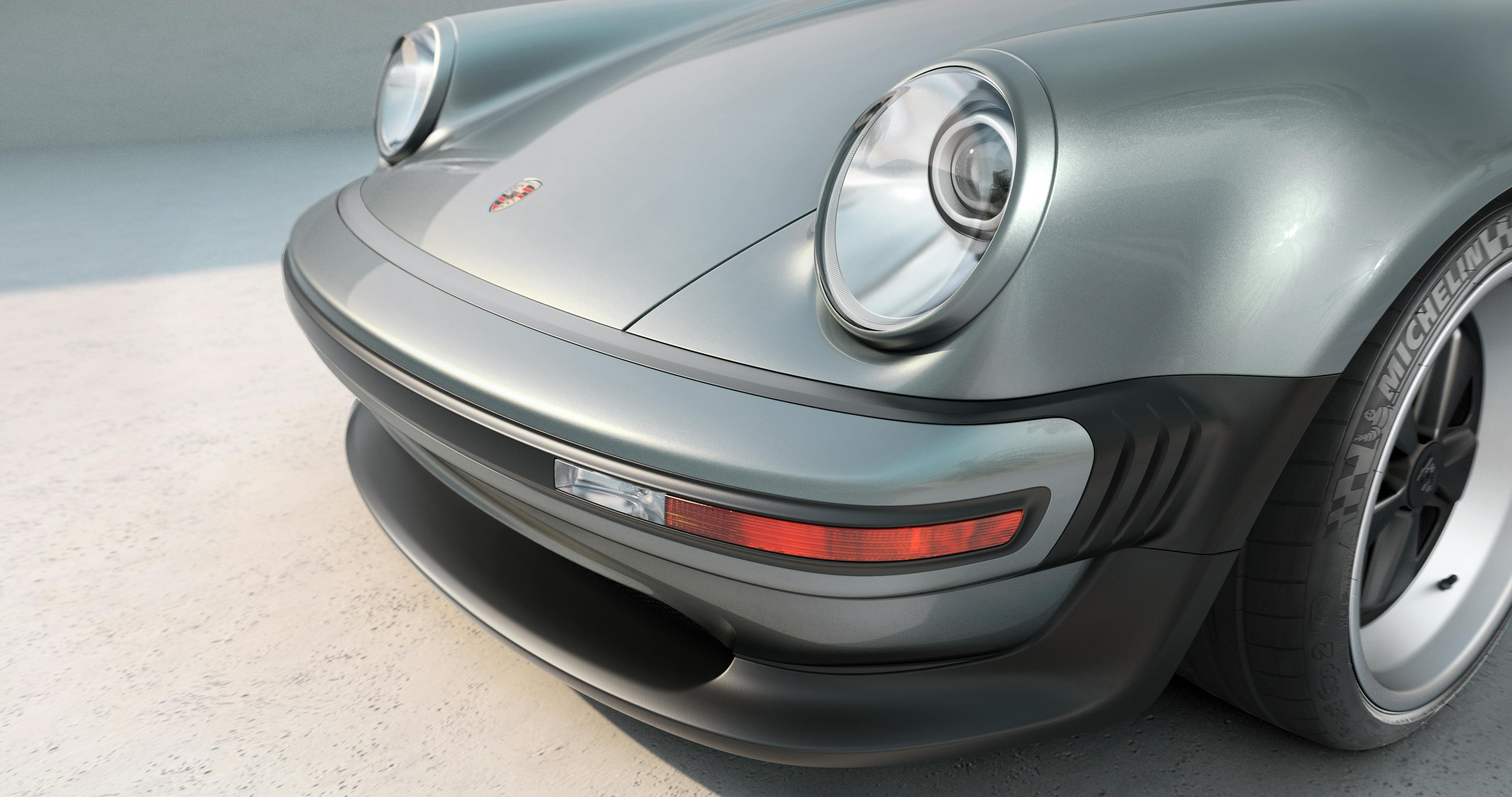 Porsche 911 reimagined by Singer Turbo Study front detail