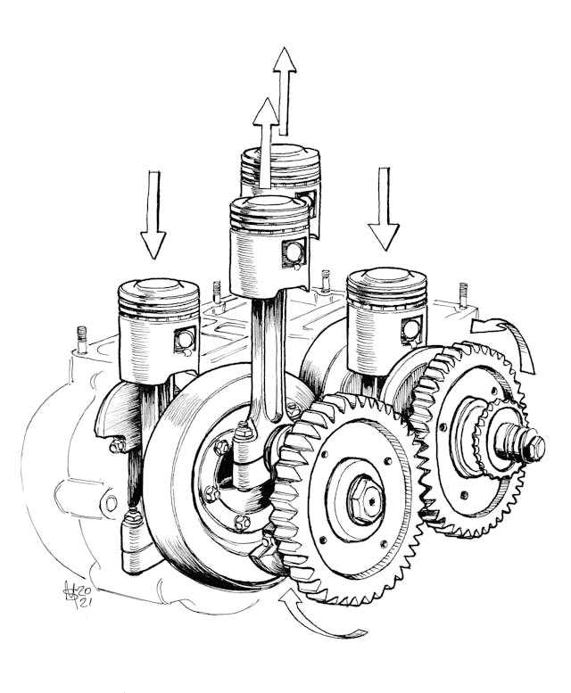 motorcycle engine timing illustration