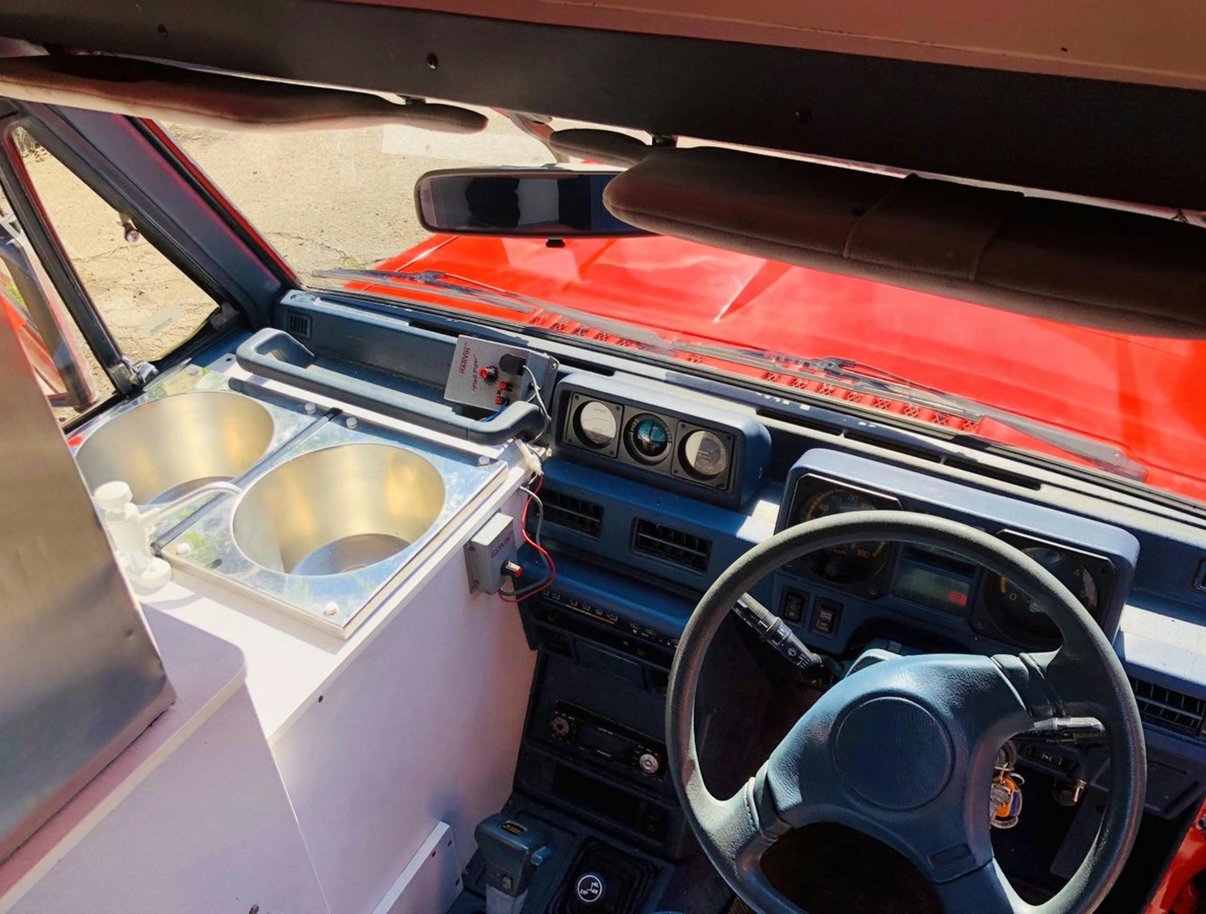 Mitsubishi Pajero ice cream van interior cockpit