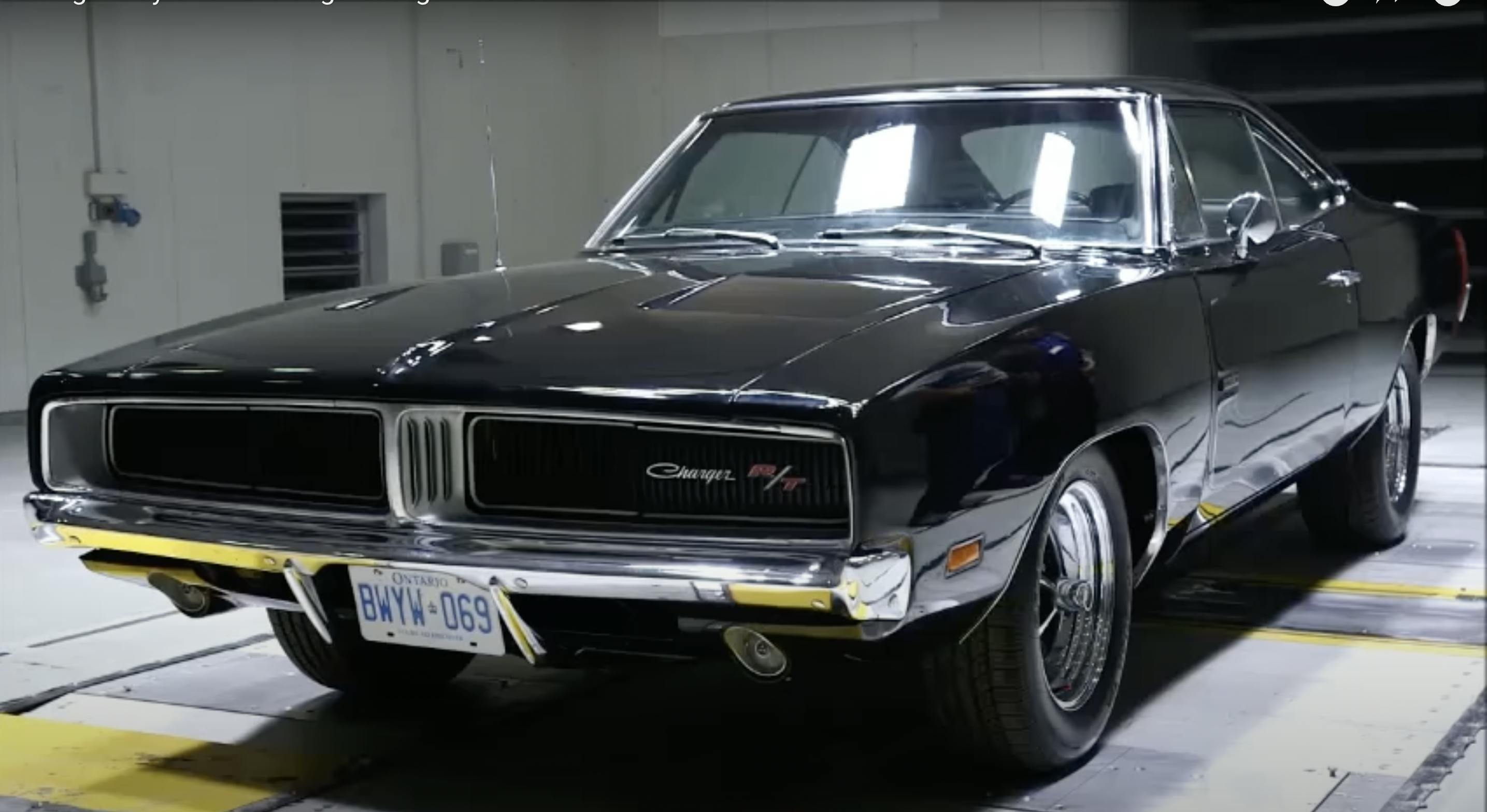 1969 Dodge Charger in wind tunnel