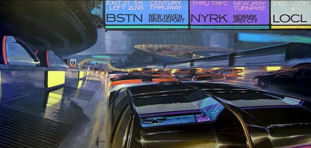 Syd Mead futuristic NJ Turnpike