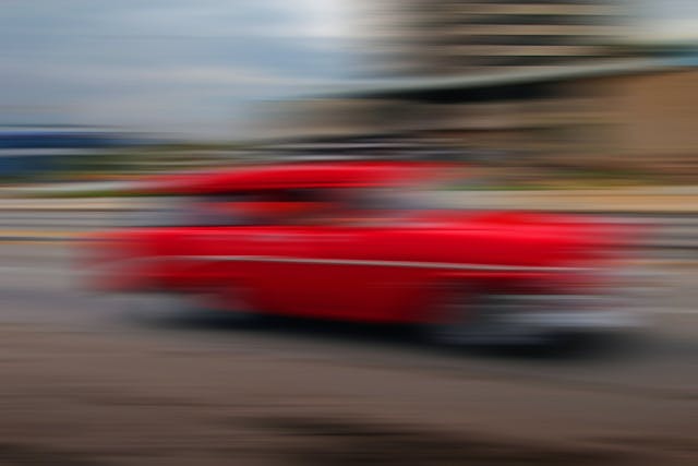red streaking car blur