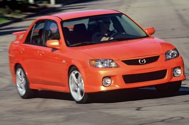 2003 Mazdaspeed Protege front three-quarter action