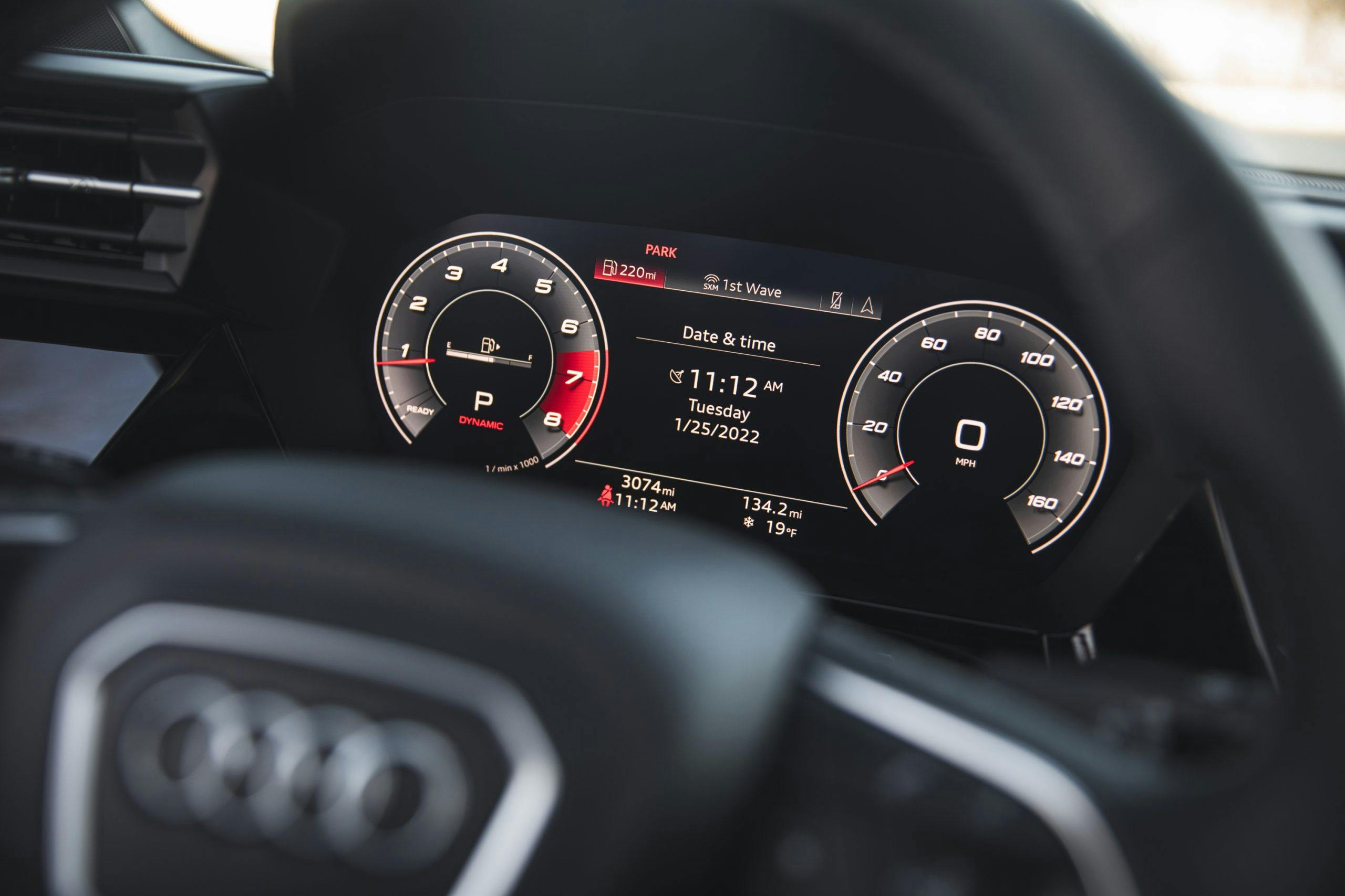 2022 Audi S3 interior digital dash gauge display