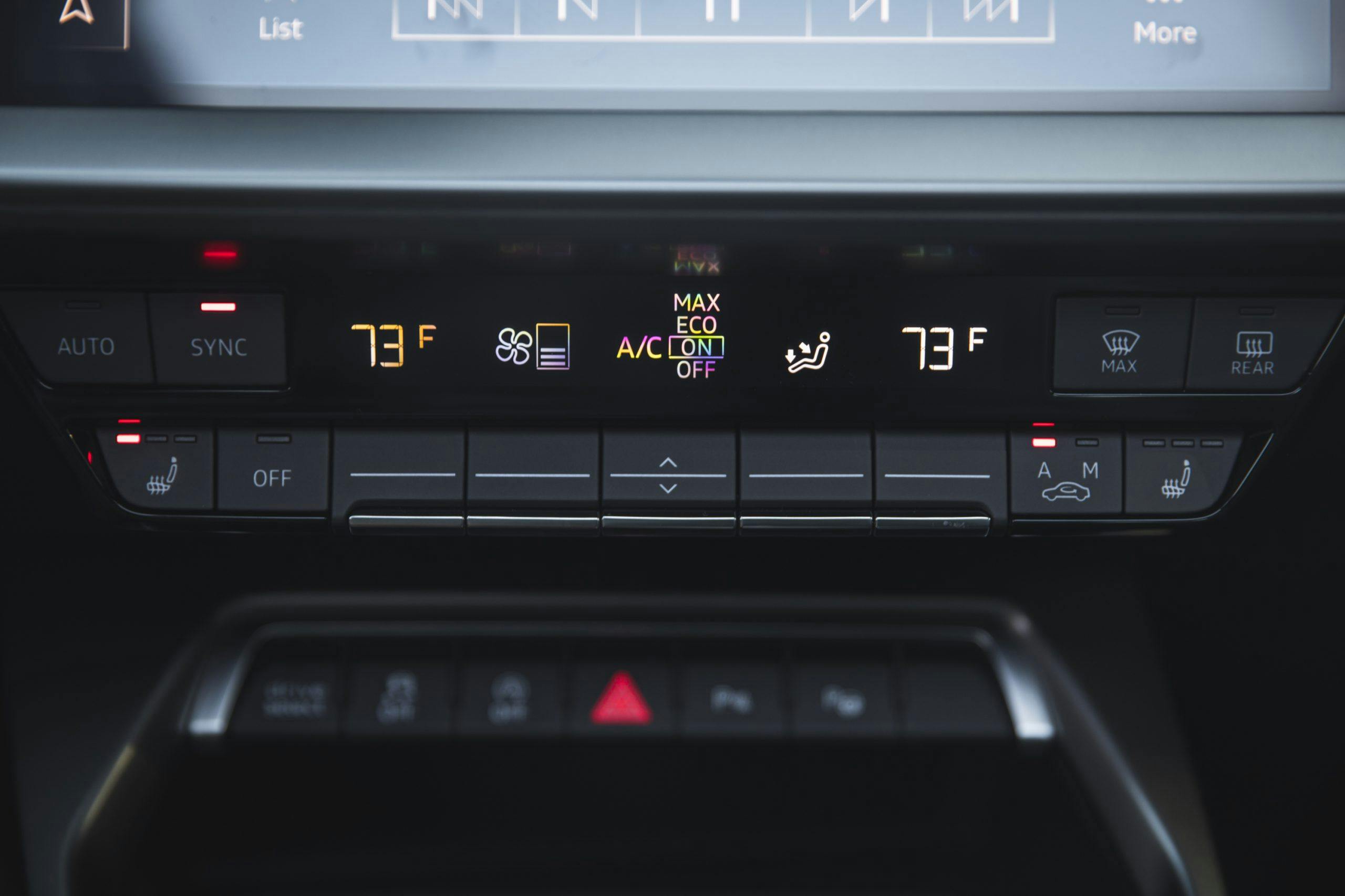 2022 Audi S3 interior climate control switches