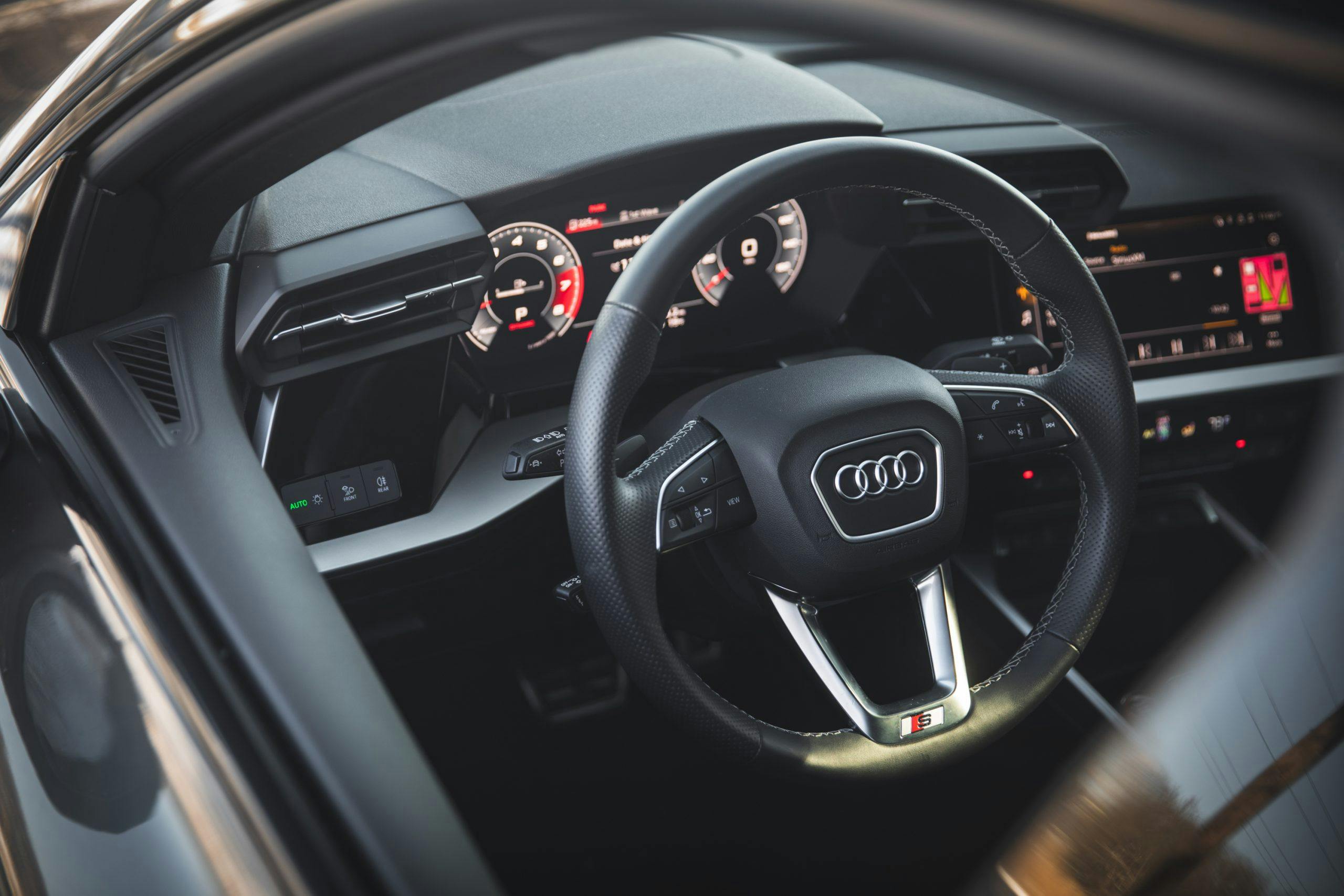 2022 Audi S3 interior steering wheel window egress