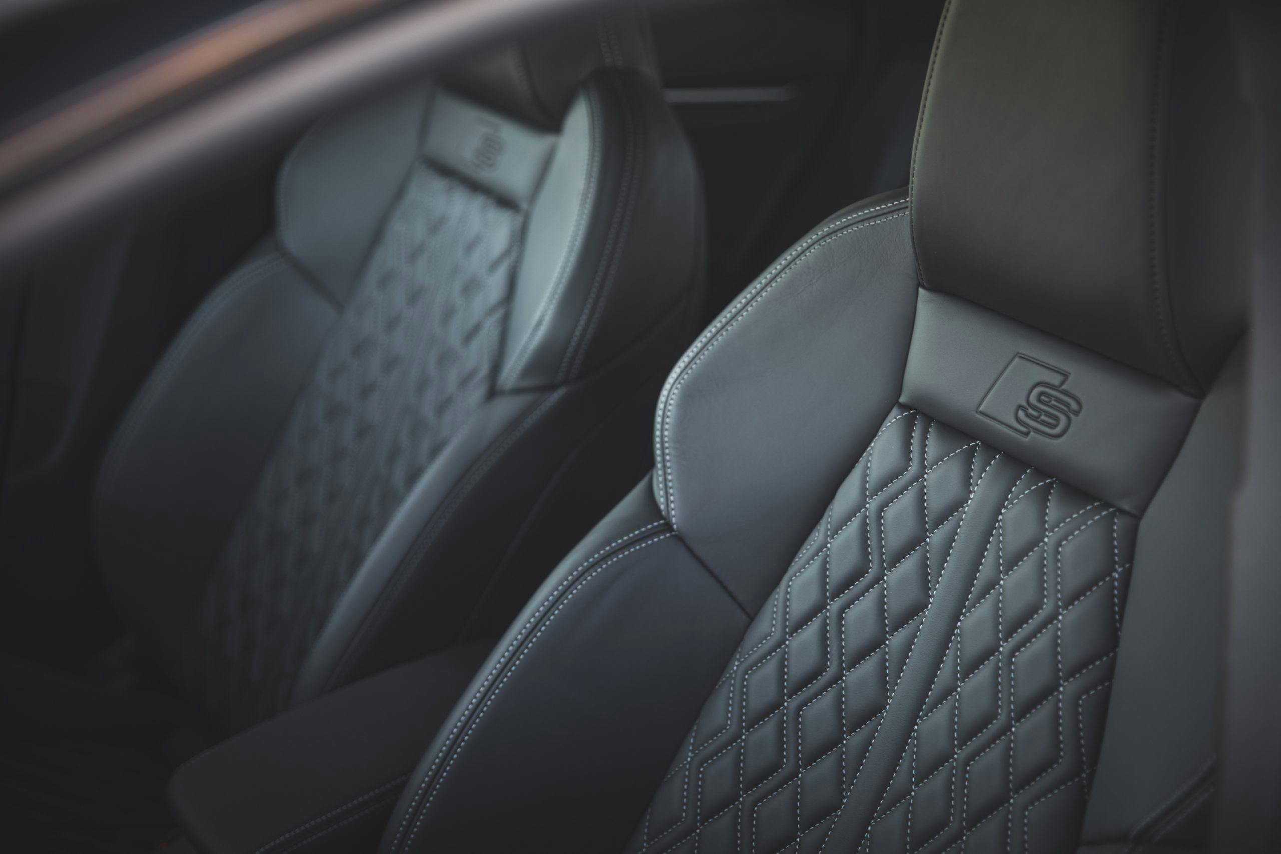 2022 Audi S3 interior leather seat closeup