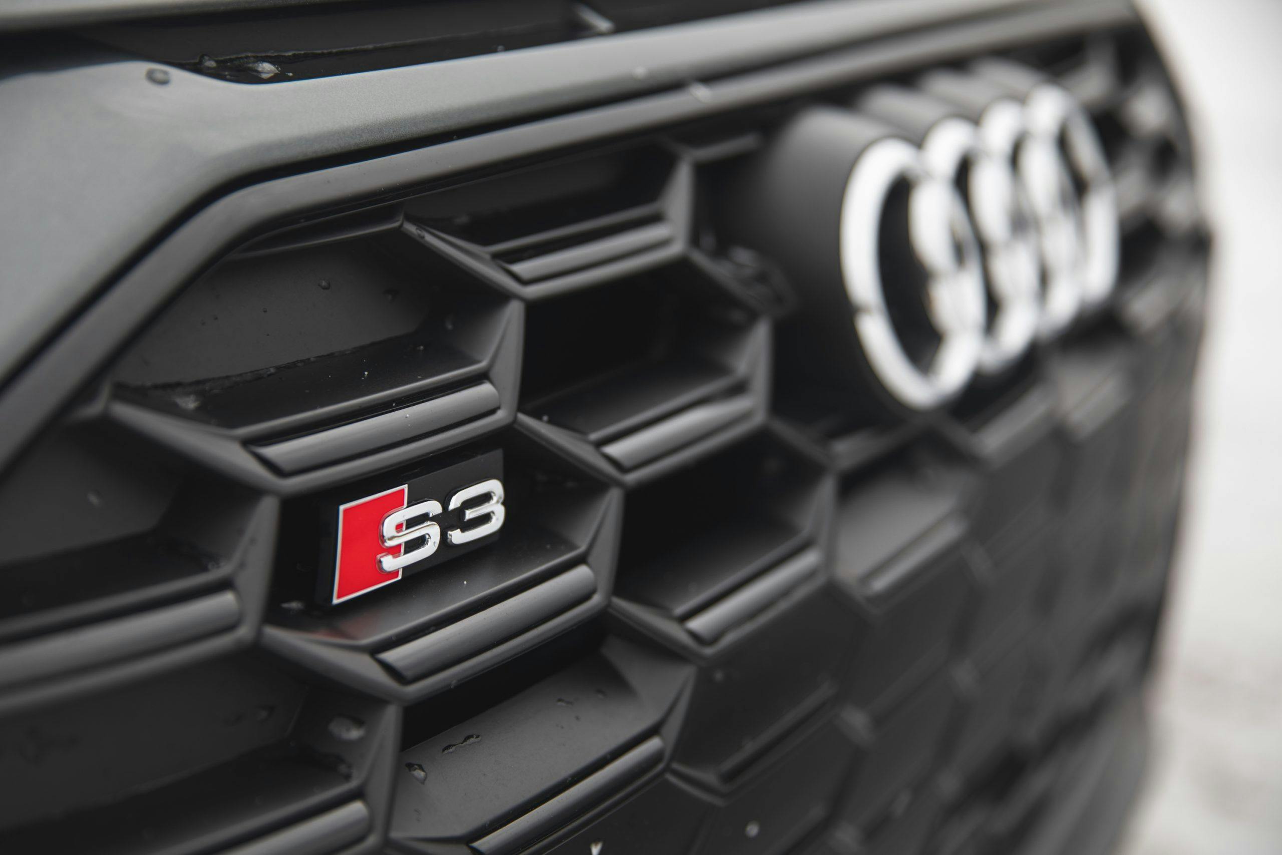 2022 Audi S3 front grille badge detail