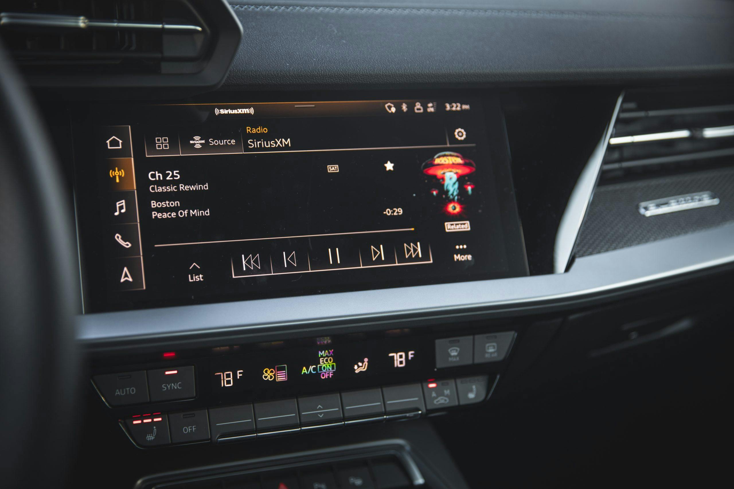 2022 Audi S3 interior infotainment screen detail