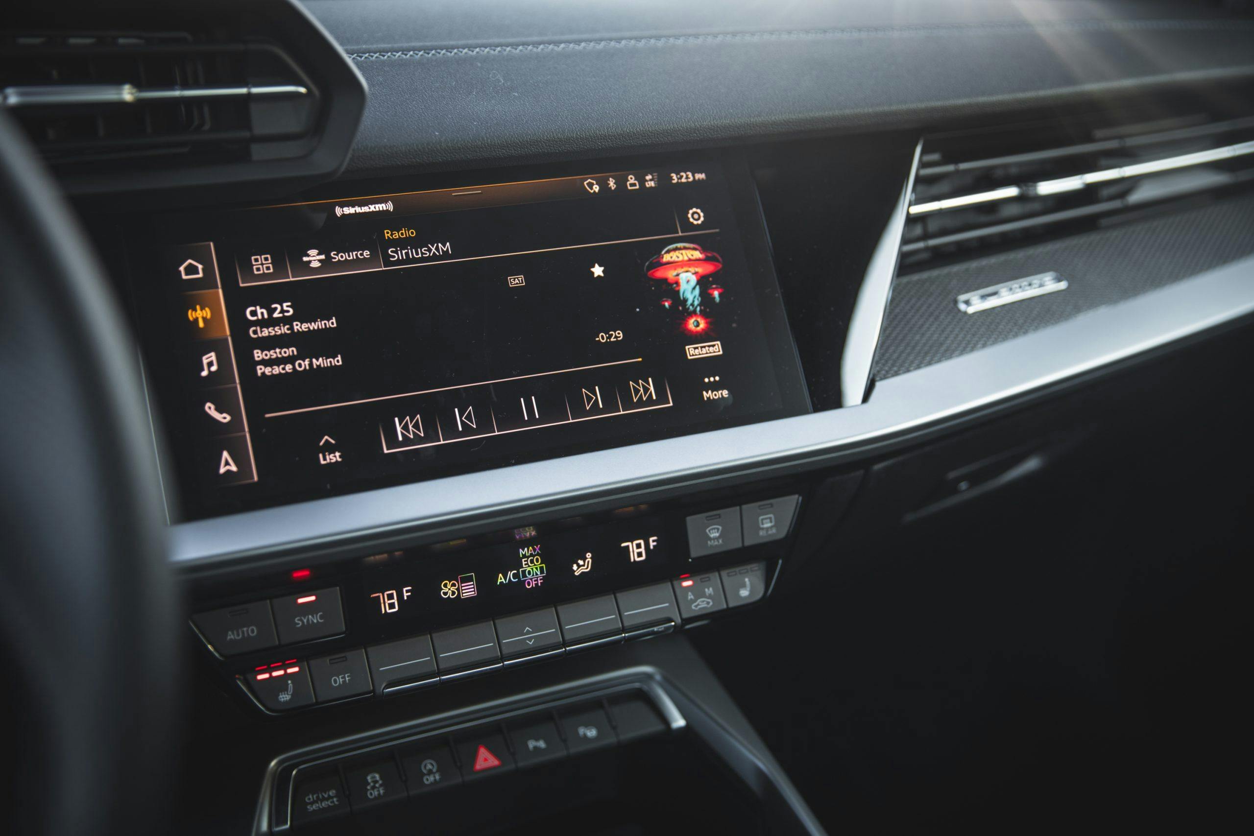 2022 Audi S3 interior infotainment detail