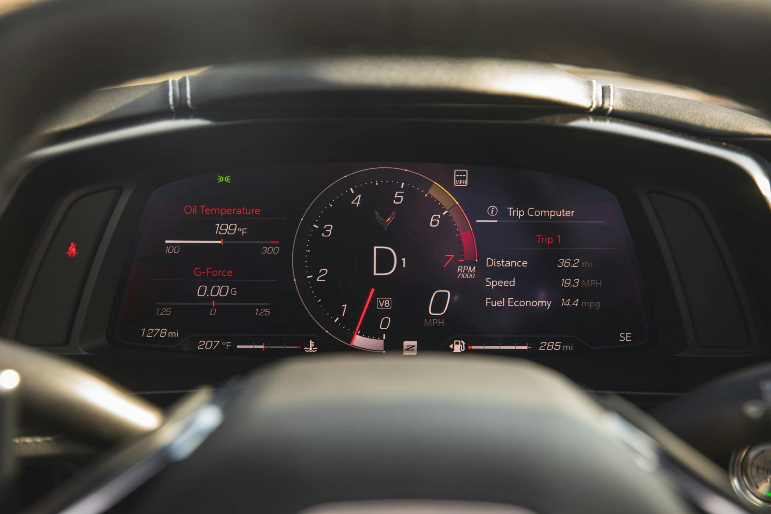 2022 Chevrolet Corvette C8 Stingray digital dash gauge