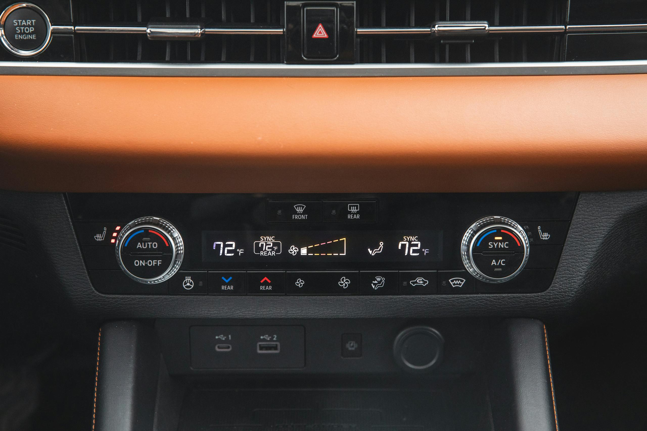 2022 Mitsubishi Outlander SEL interior climate controls closeup