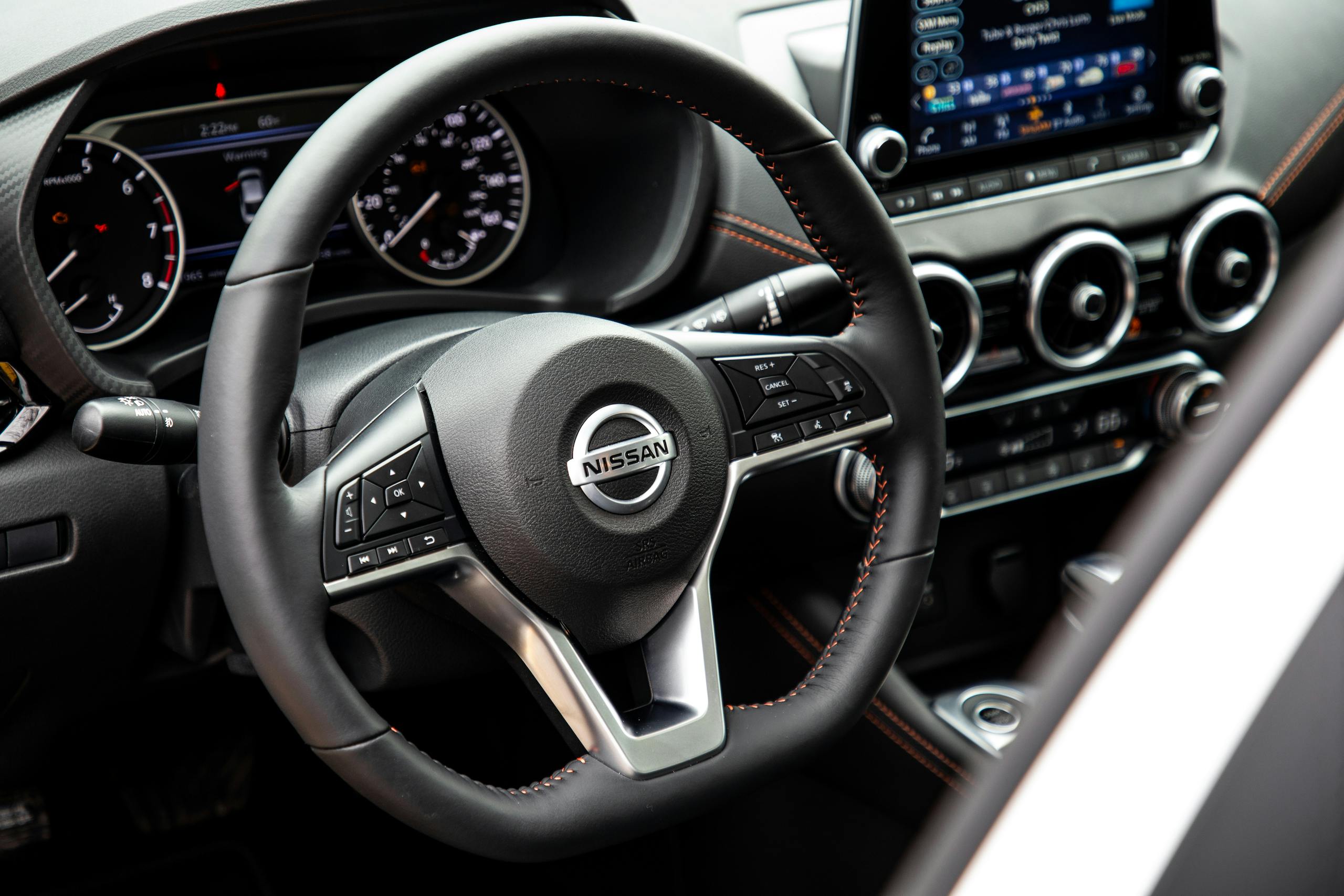 2022 Nissan Sentra SR interior steering wheel detail