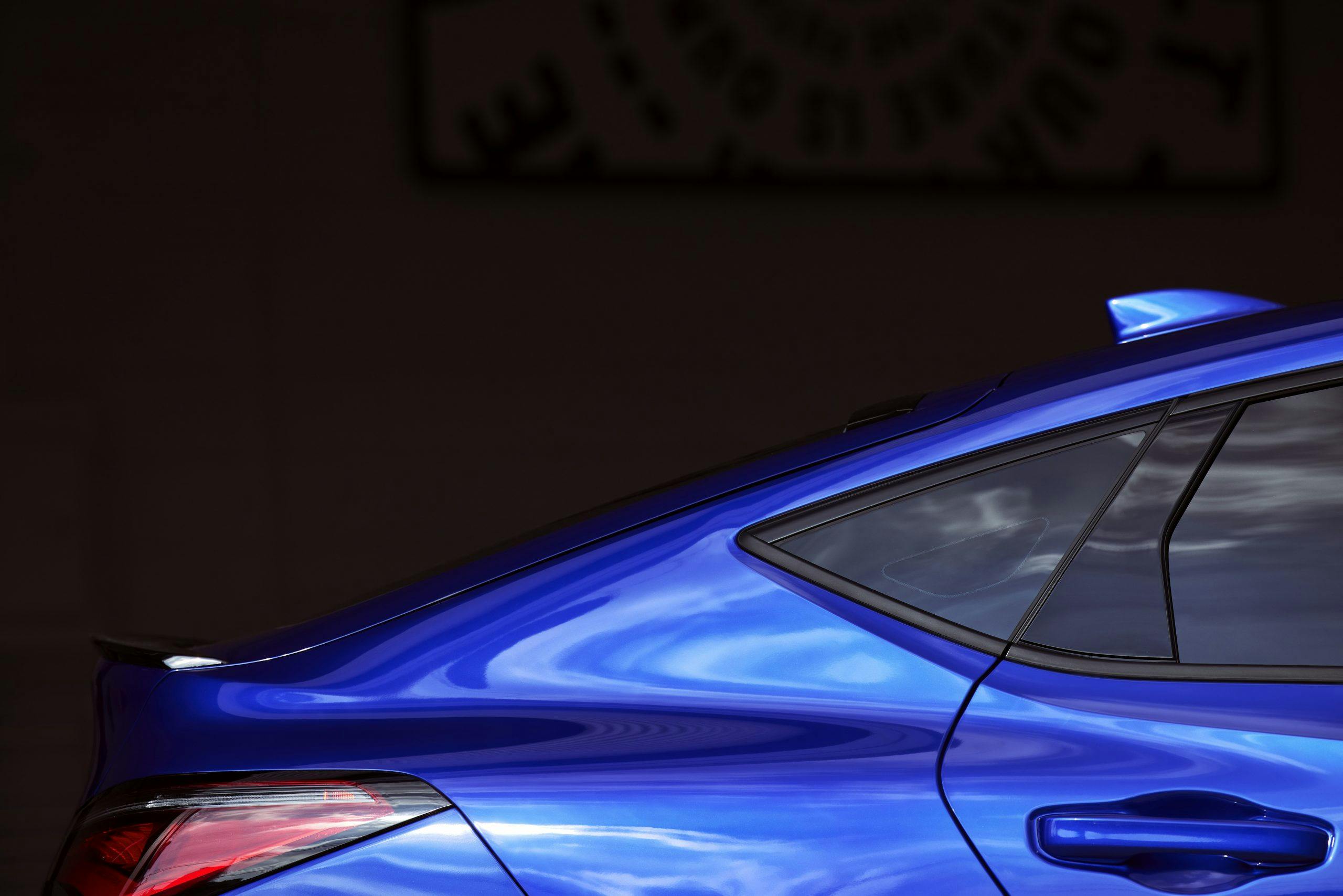 2023 Acura Integra exterior blue rear roofline