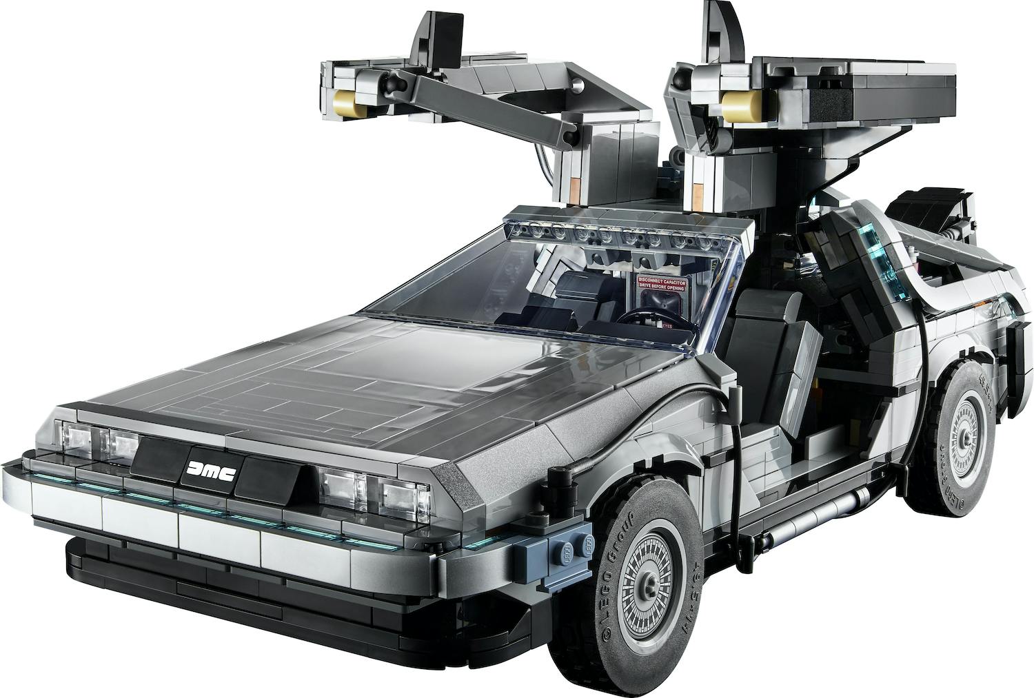 Back to the Future Time Machine LEGO Toy front three-quarter