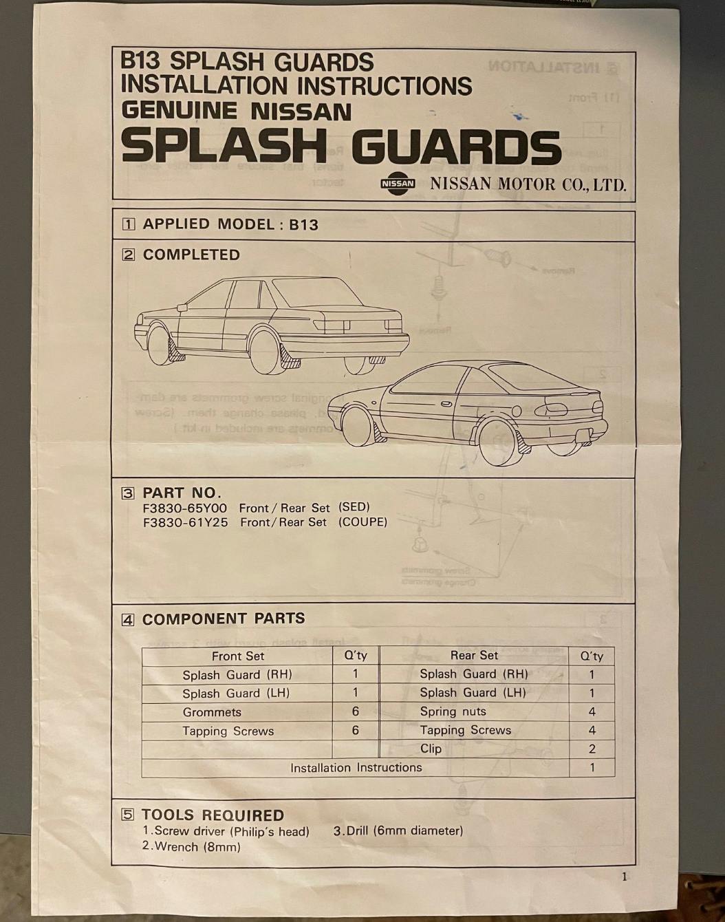 1992 Nissan Sentra SE-R paperwork