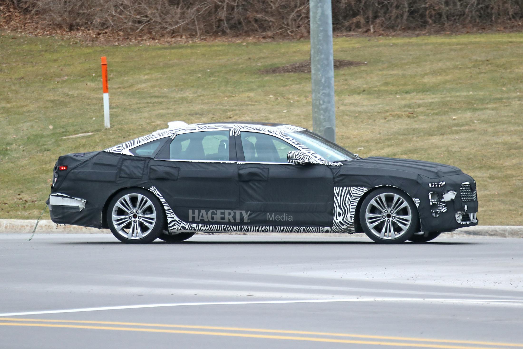 New Cadillac CT6 spied side view