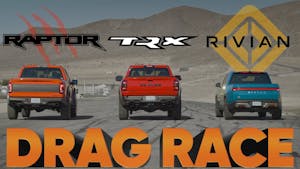 Rivian R1T vs Ram TRX vs Ford Raptor vs GMC Syclone — drag racing the world’s fastest pickups! — Cammisa’s Ultimate Drag Race Replay