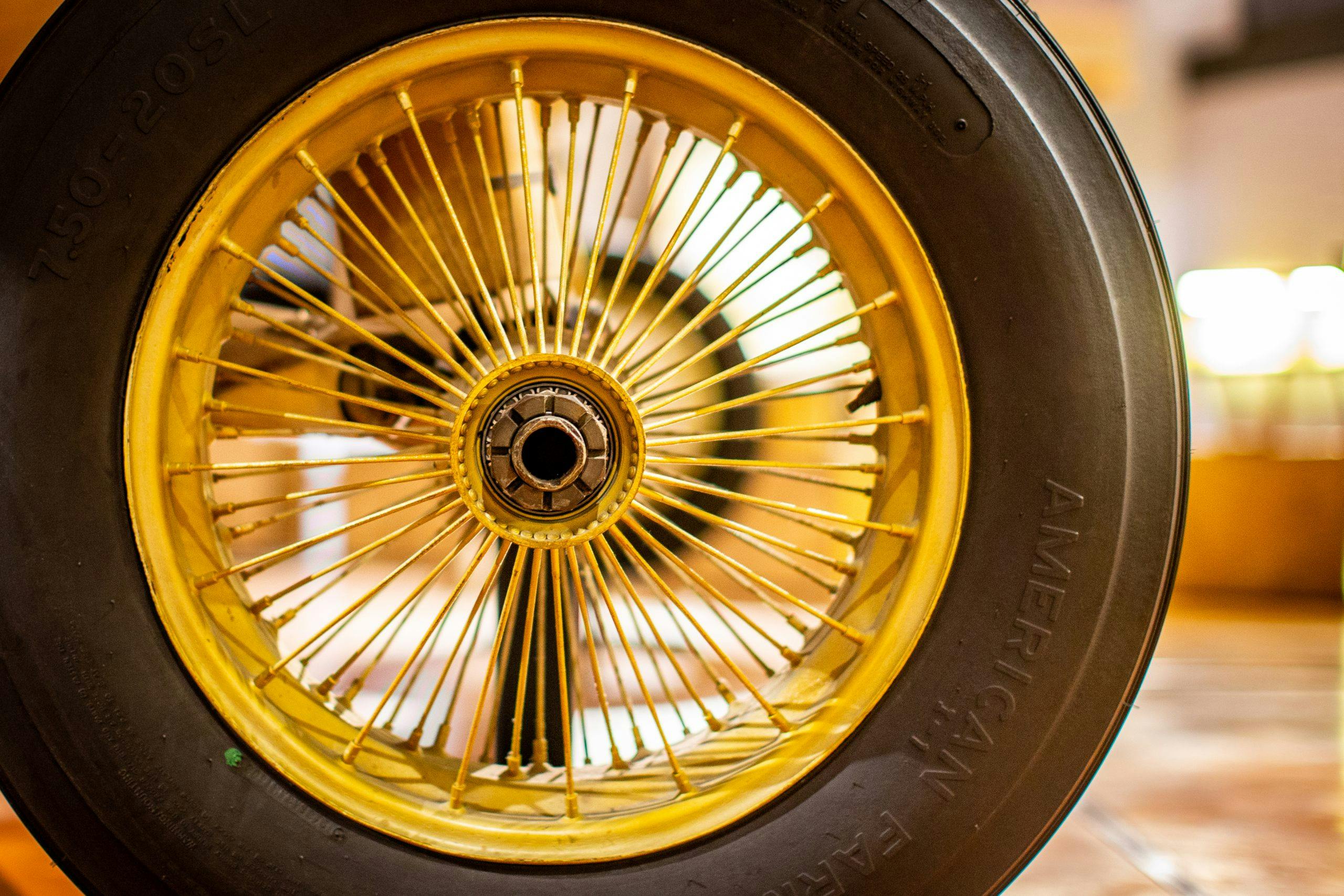 Ford Trimotor plane wheel tire detail