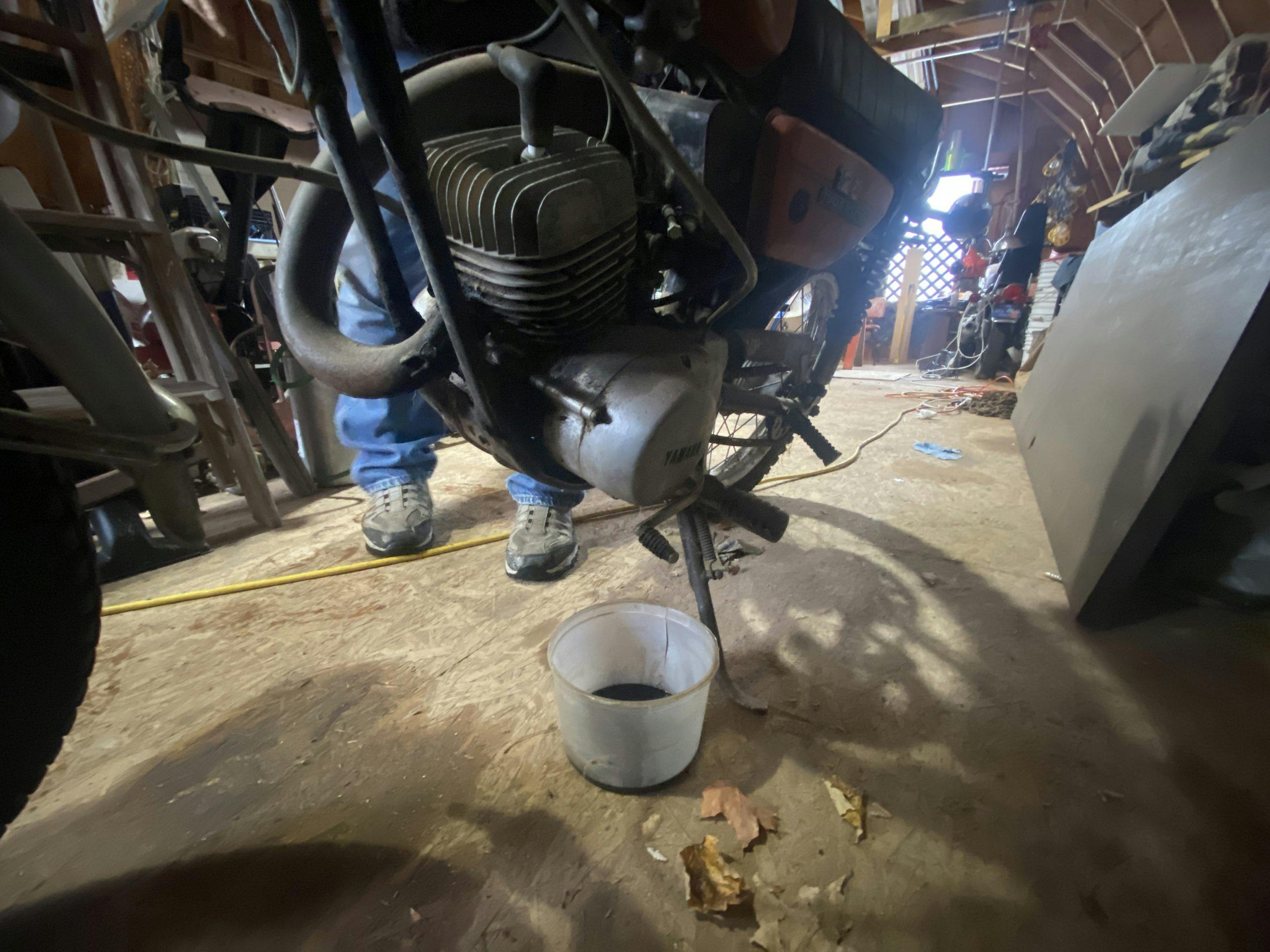 leaking yamaha motorcycle