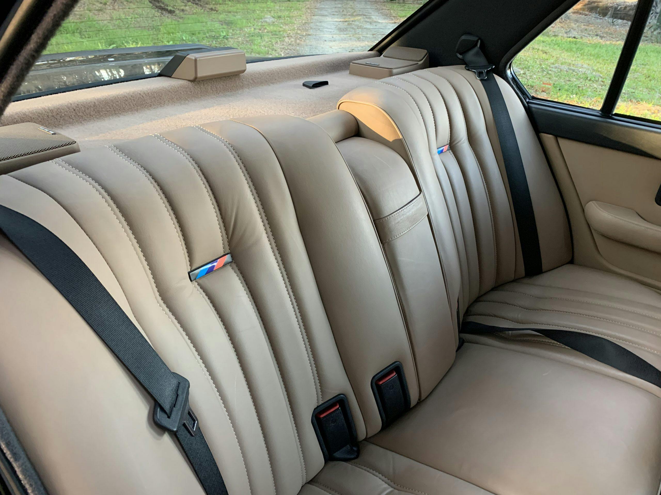 1988 BMW M5 E28 interior rear seat