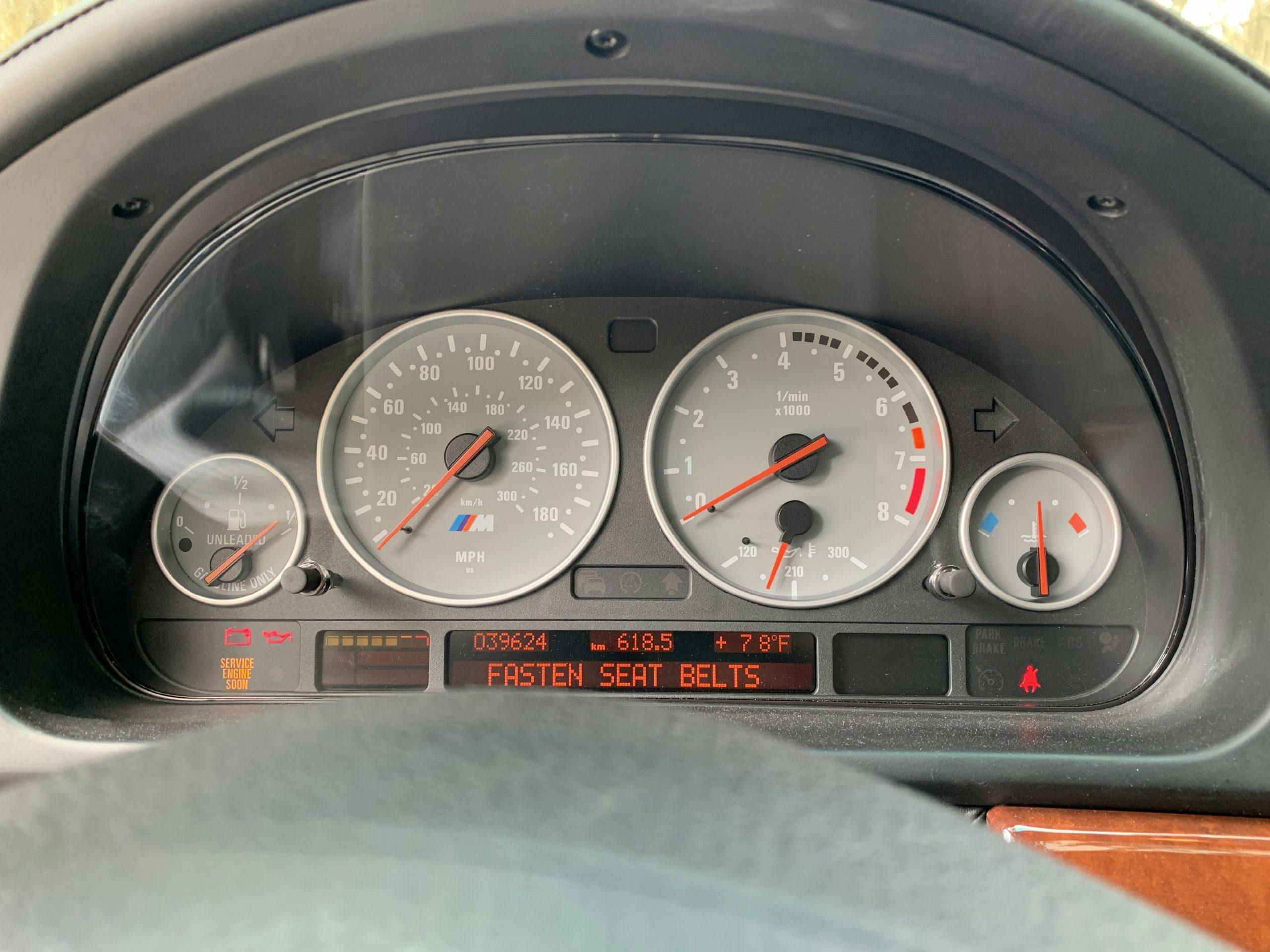 1999 BMW M5 E39 interior gauge cluster