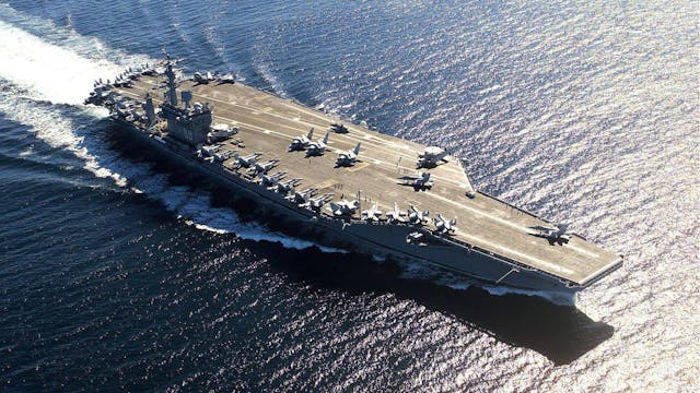 USS Nimitz aerial view