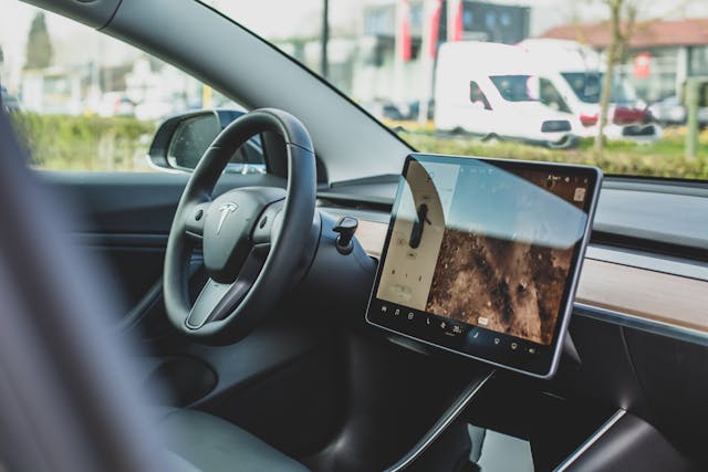 tesla interior screen