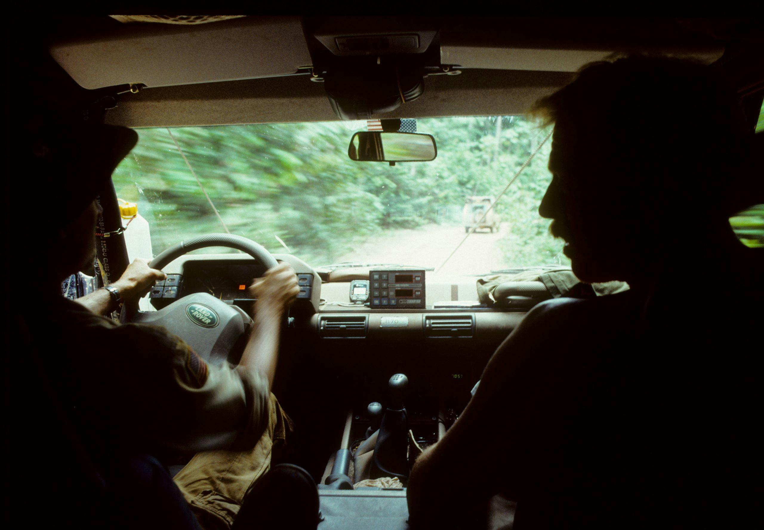 1993 Camel Trophy interior driving action