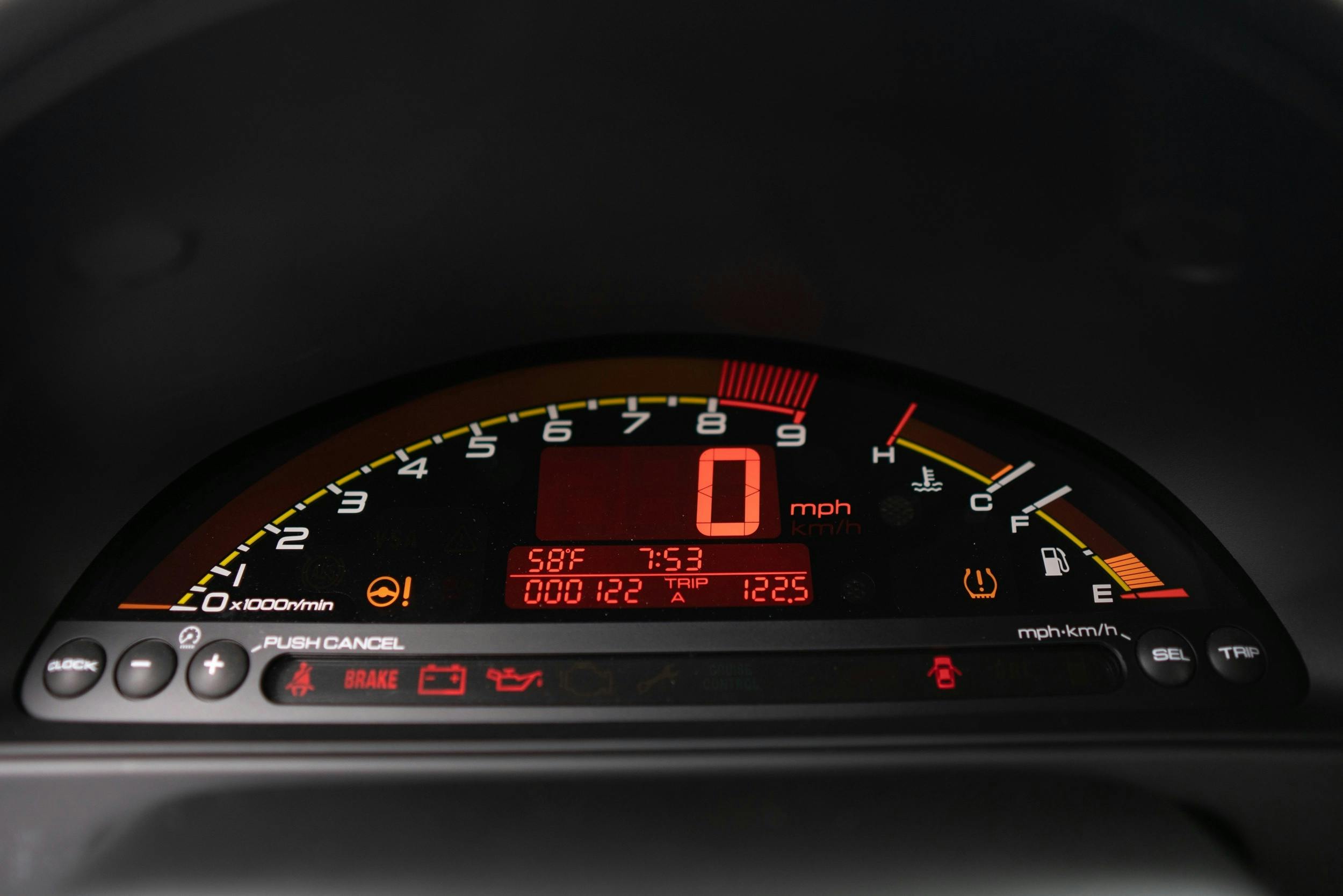 2009 Honda S2000 CR digital dash detail