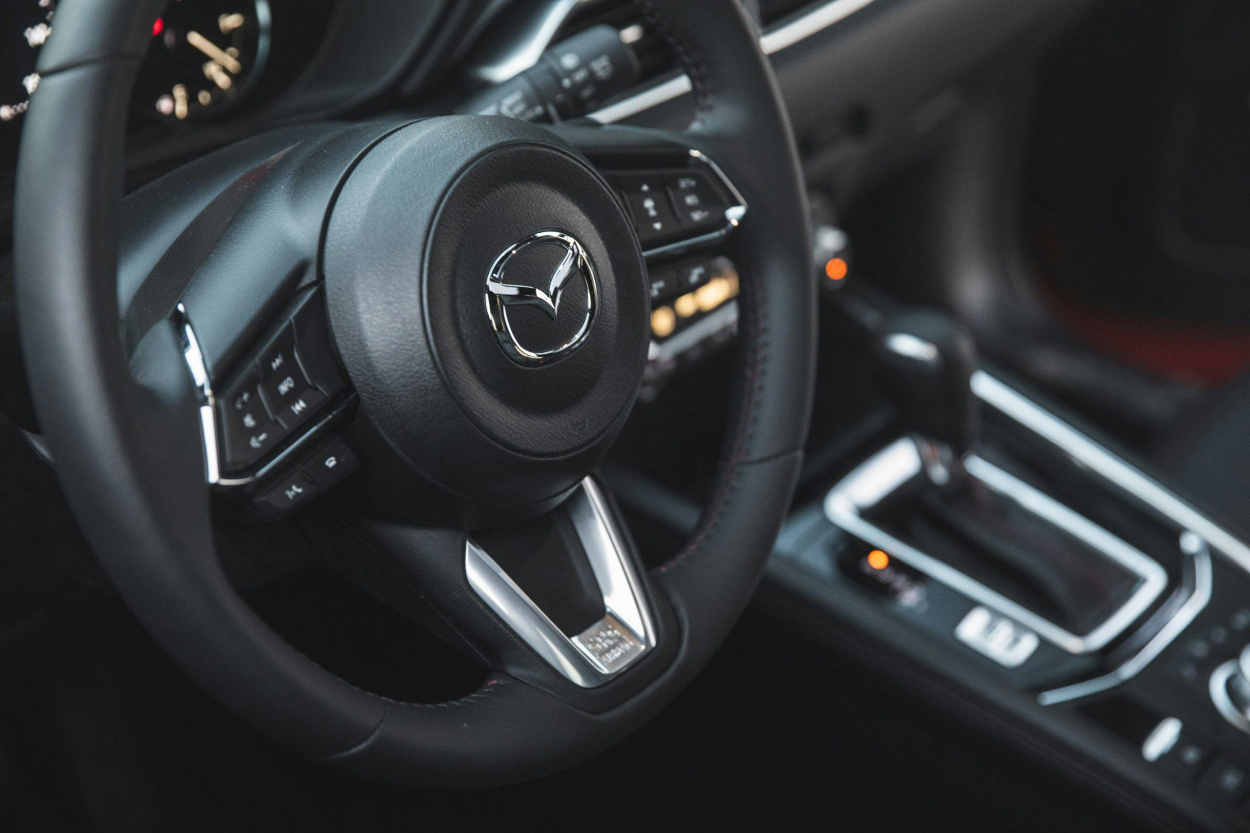 2022 Mazda CX-5 Turbo AWD steering wheel detail