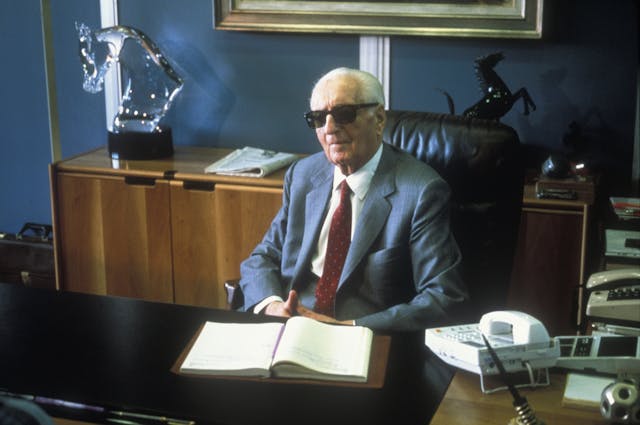 Enzo Ferrari in his office