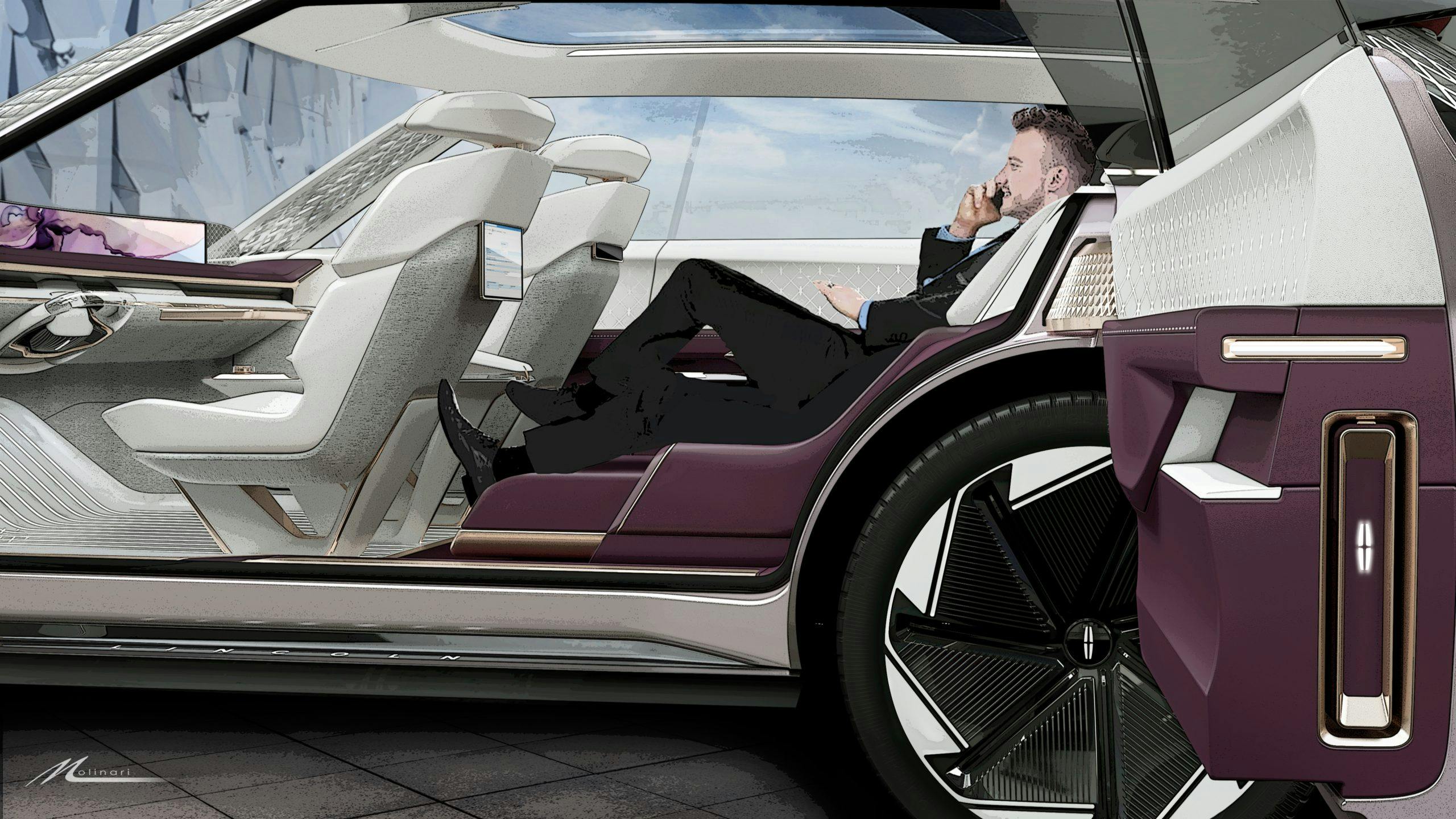 Lincoln Star Concept interior reclining in back seats