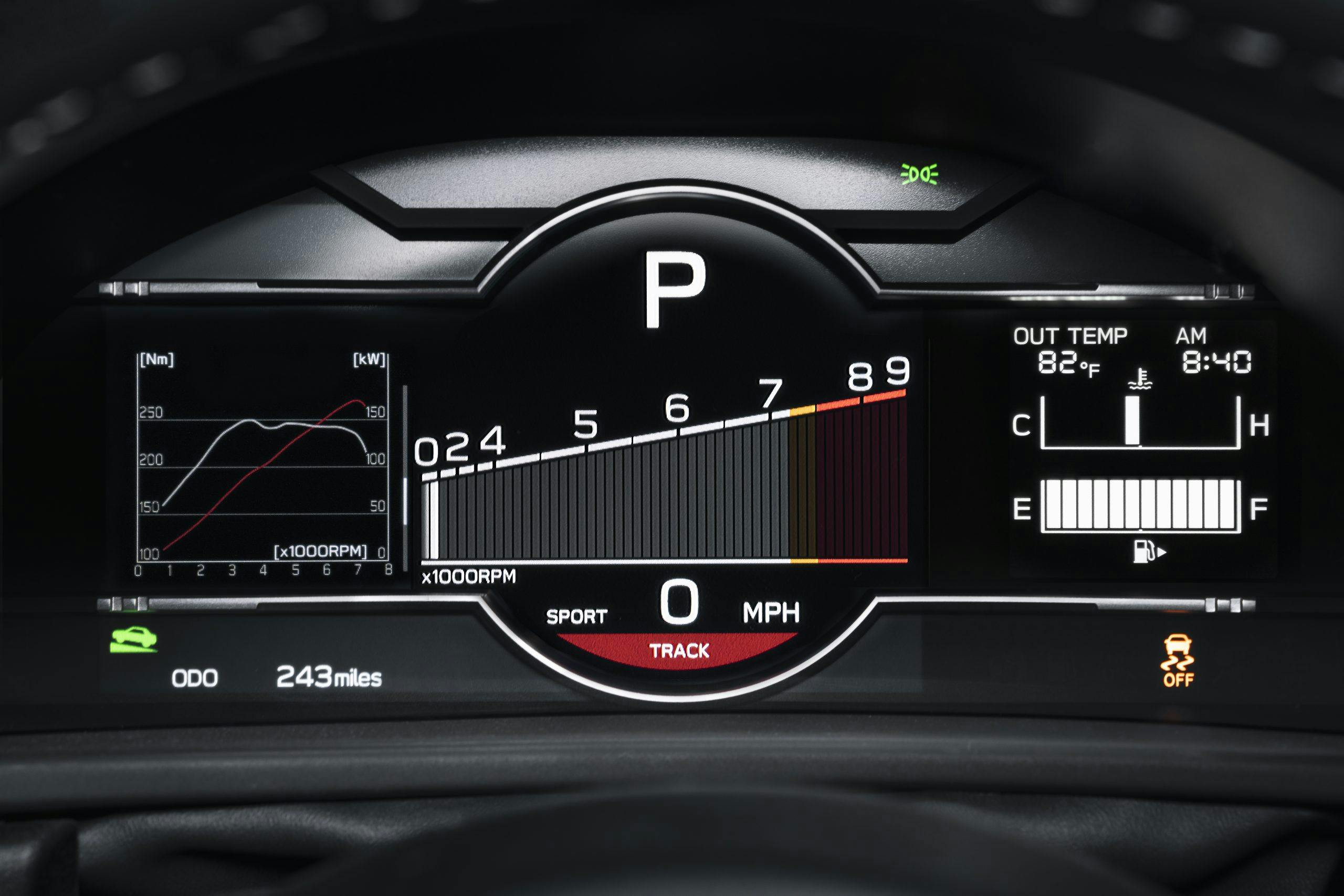 2022 Toyota GR86 digital dash tachometer