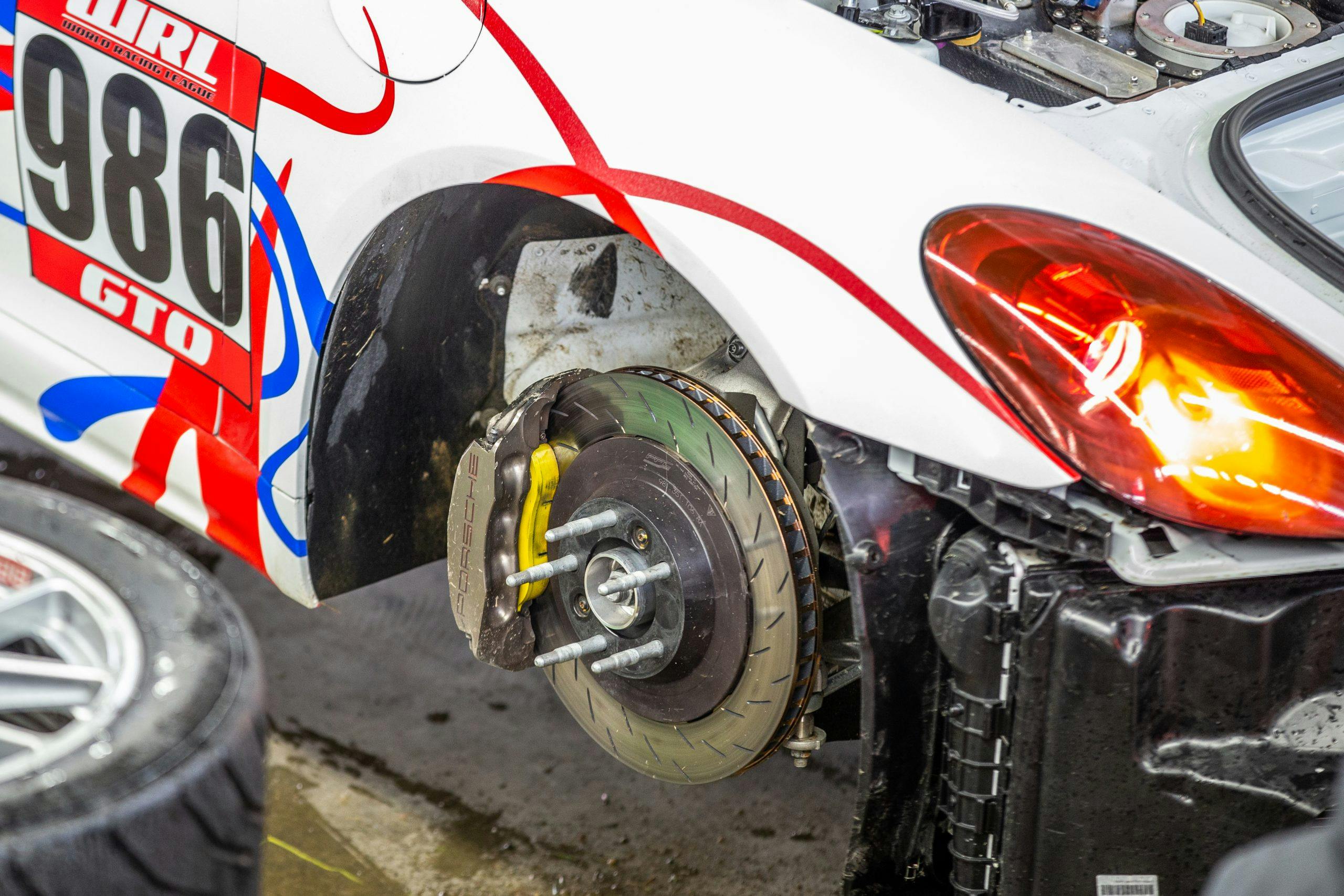 Mid-Ohio WRL racing brake closeup