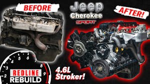 Jeep XJ time-lapse engine rebuild, 4.0L STROKED to 4.6L | Redline Rebuild