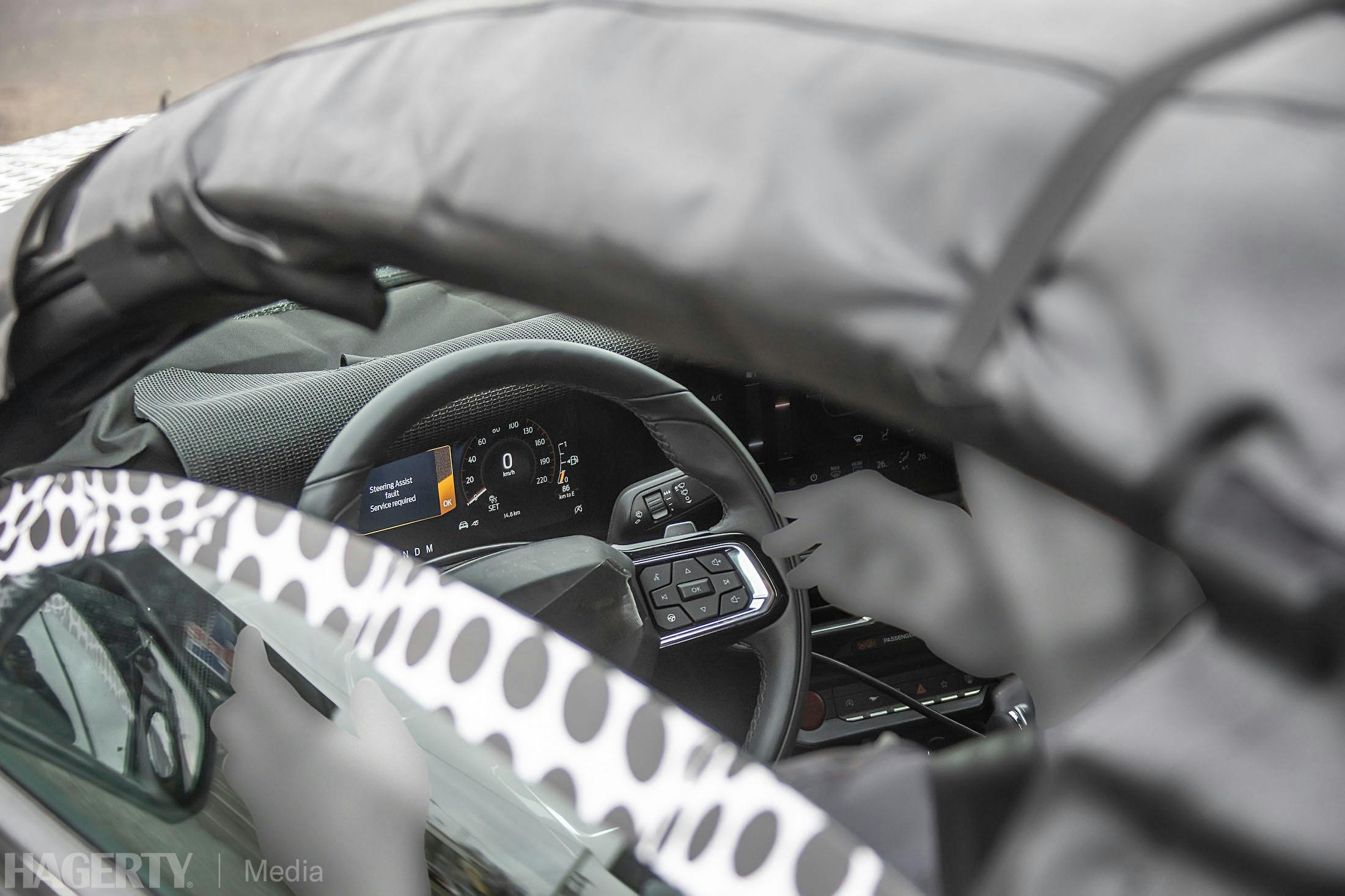 Mustang interior spy shot driver side gauges