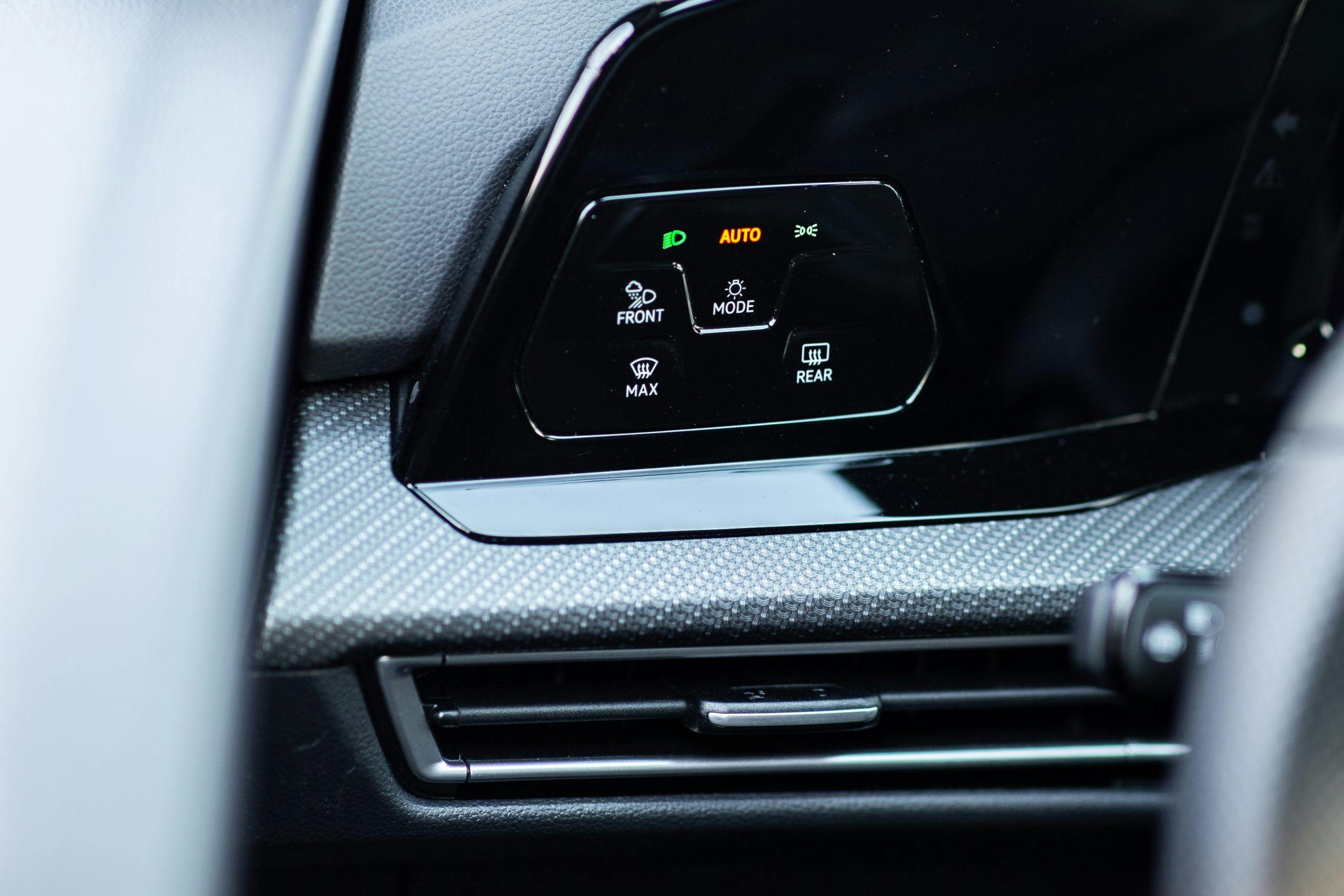 VW Golf R interior dash controls detail