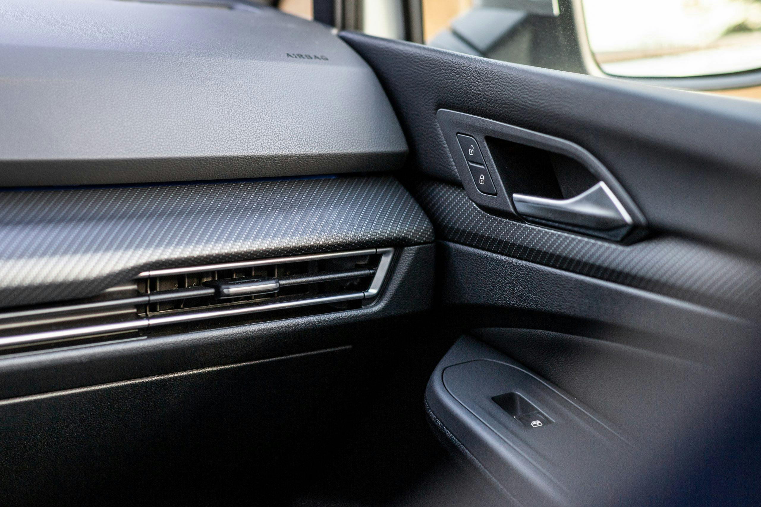 VW Golf R dash trim material detail