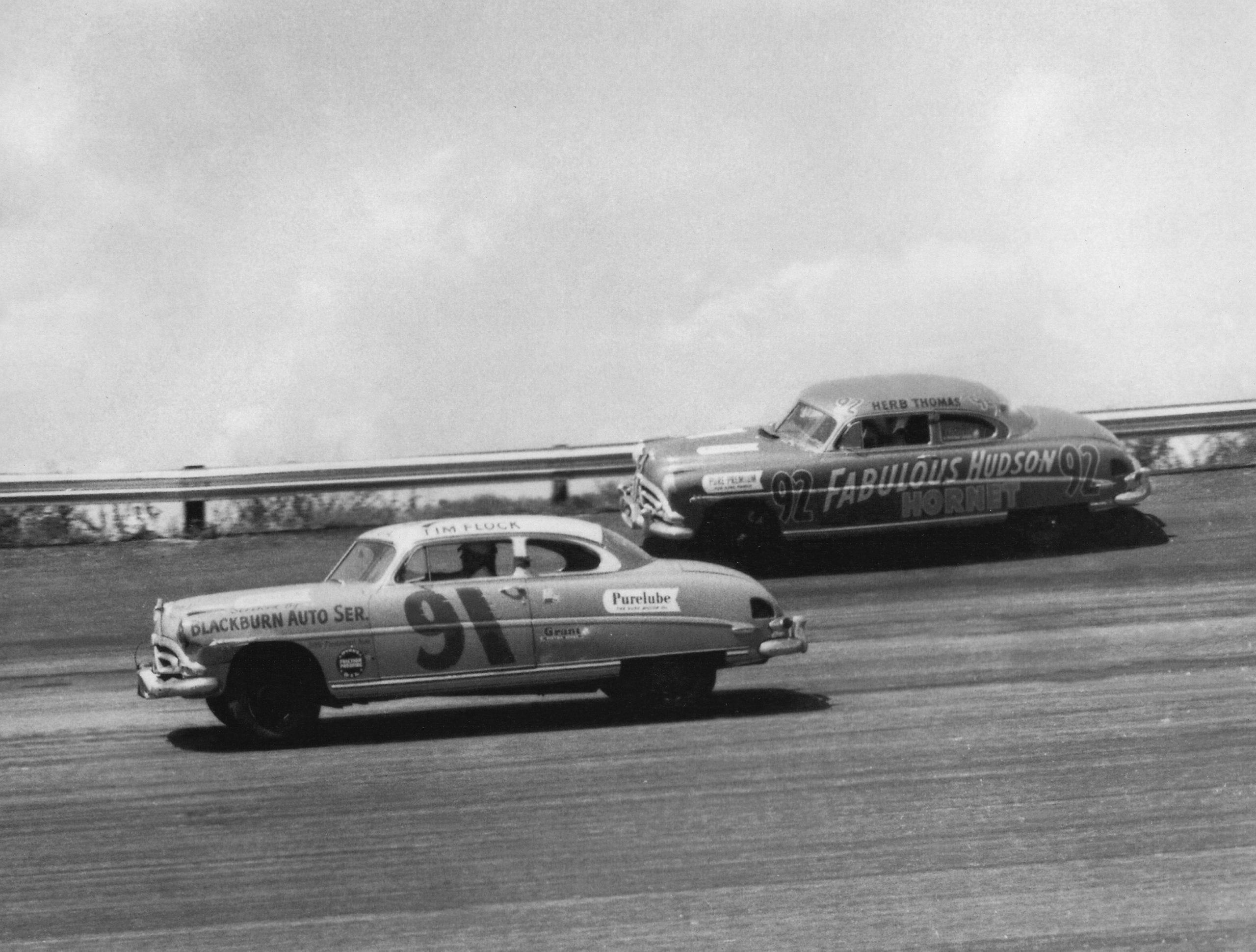 Hudson Hornet historic racing action image