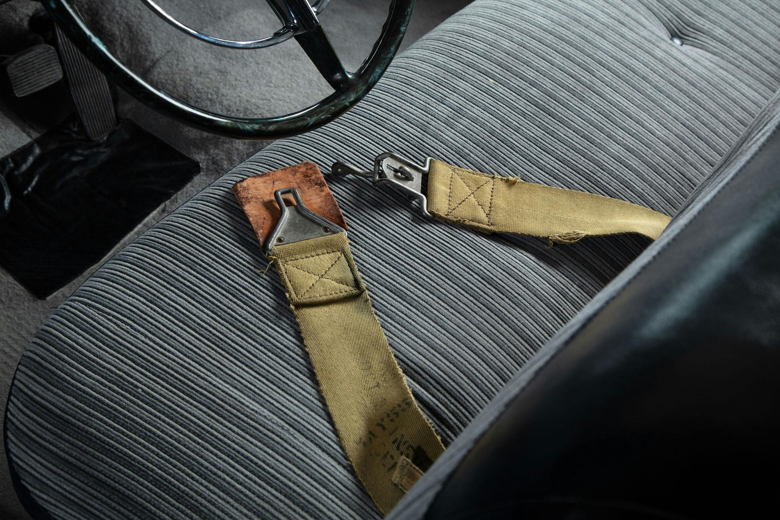 Hudson Hornet interior seat belt detail