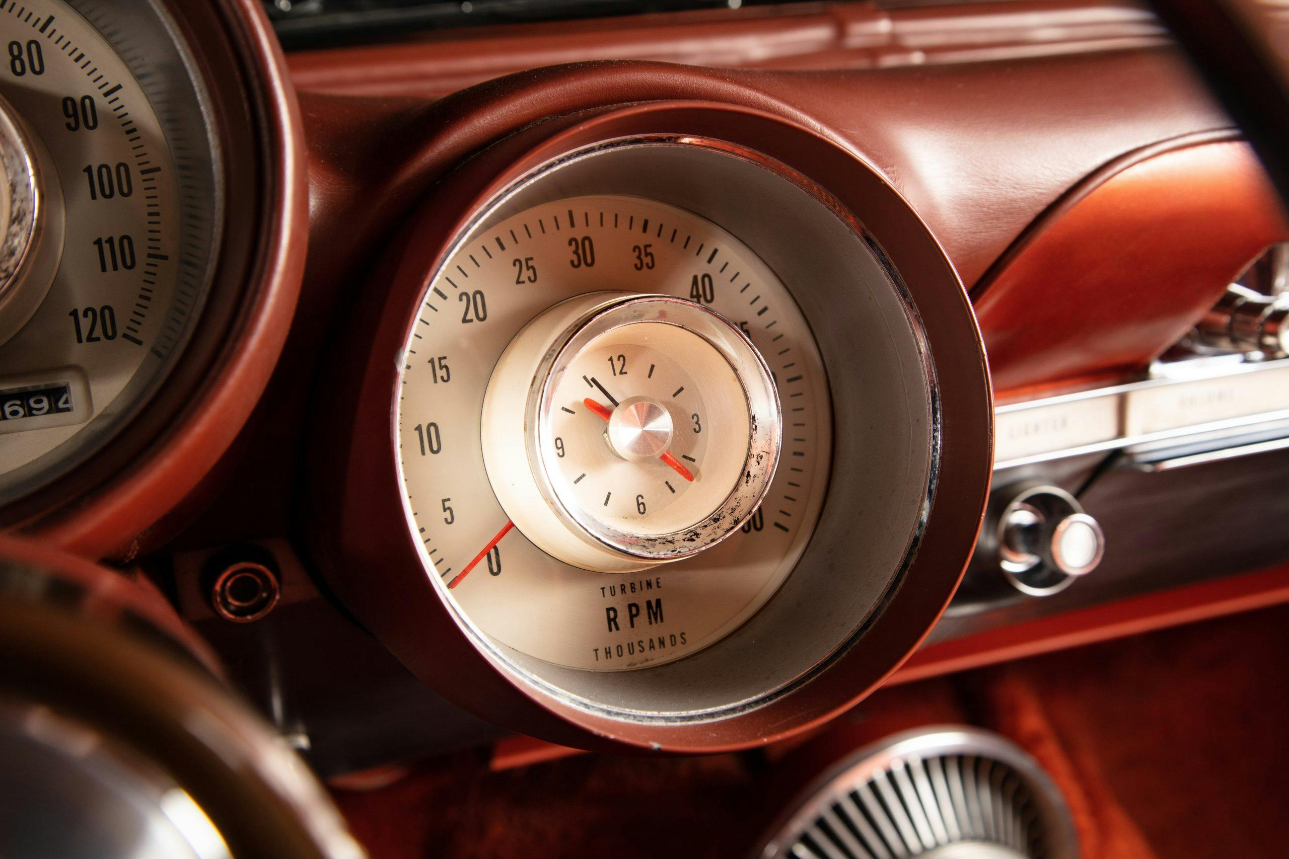 Chrysler Turbine car interior tachometer