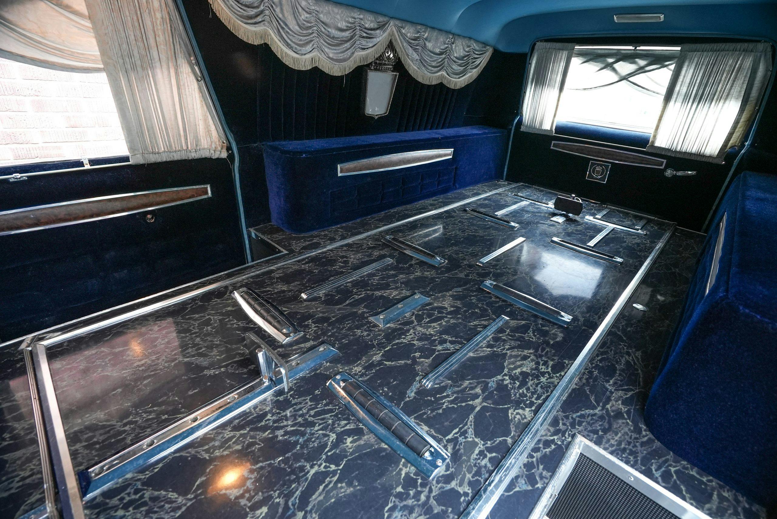 1974 Cadillac Hearse interior rear
