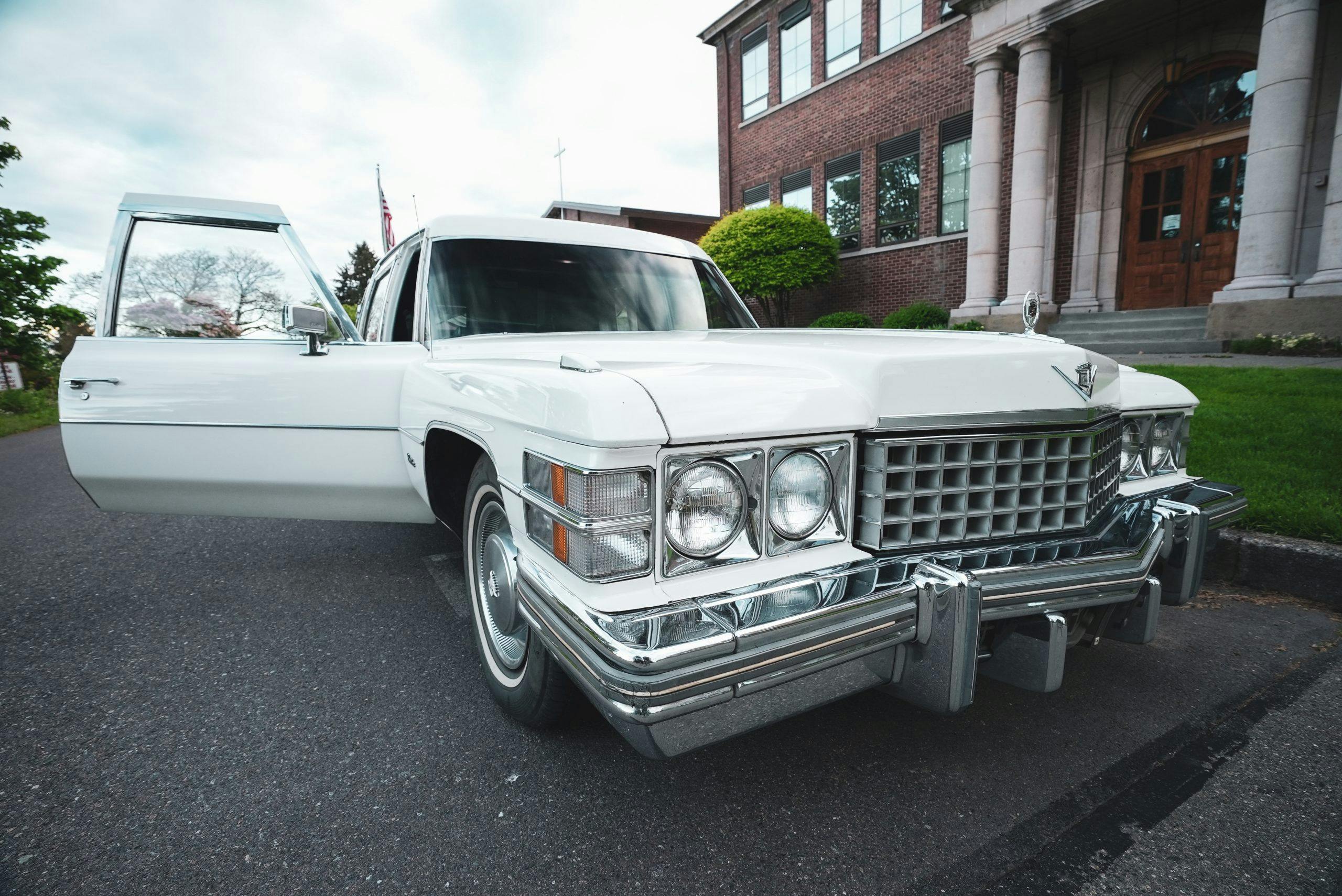 1974 Cadillac Hearse front end