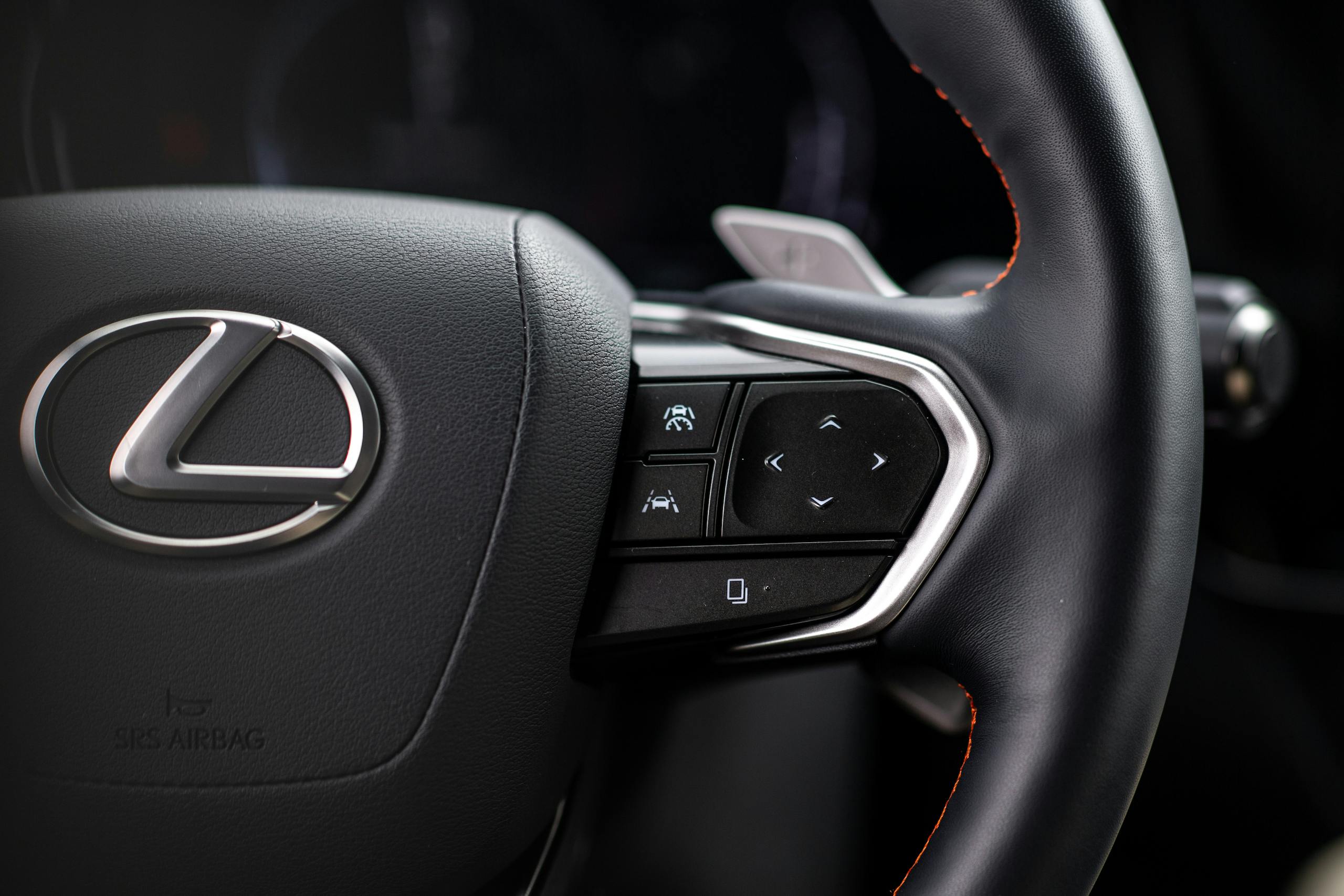 2022 Lexus NX 350 interior steering wheel controls detail